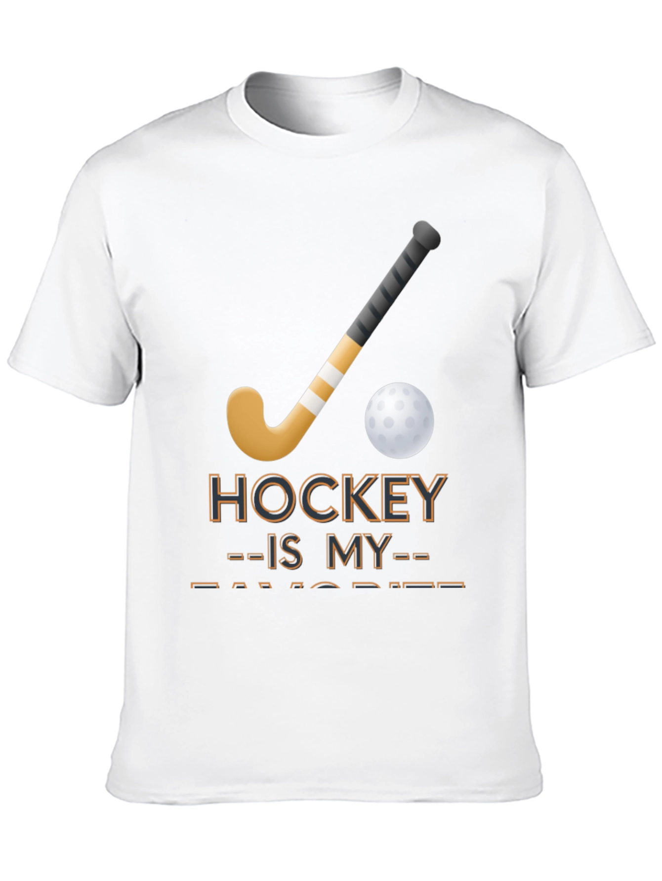 Camiseta Negra con Diseño de Hockey