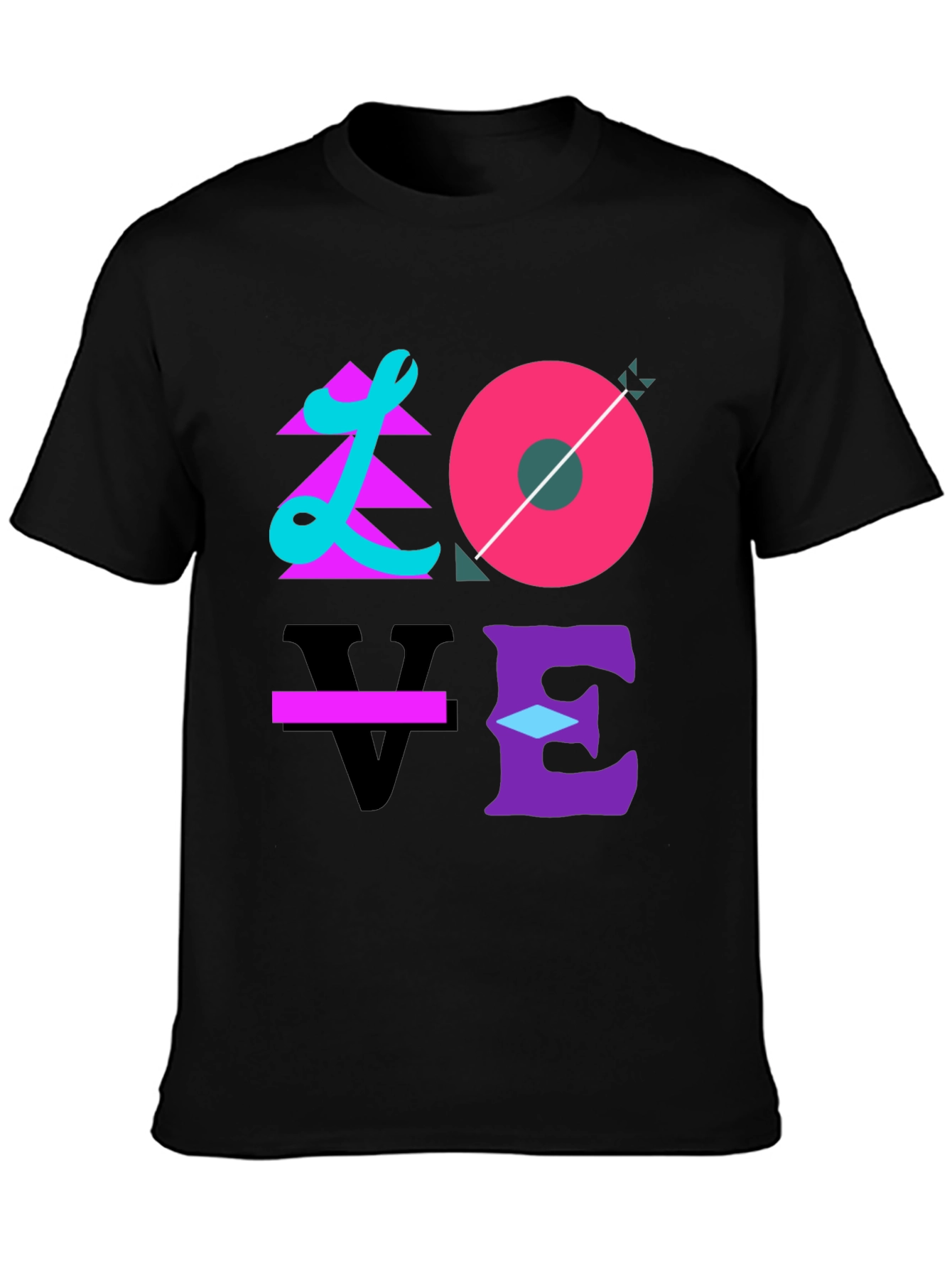Camiseta Negra Love Diseño Artístico