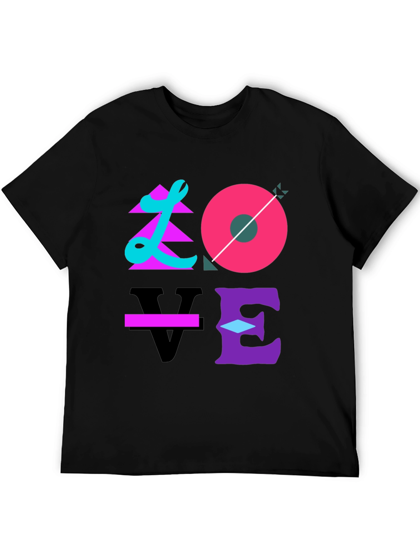 Camiseta Negra Love Diseño Artístico