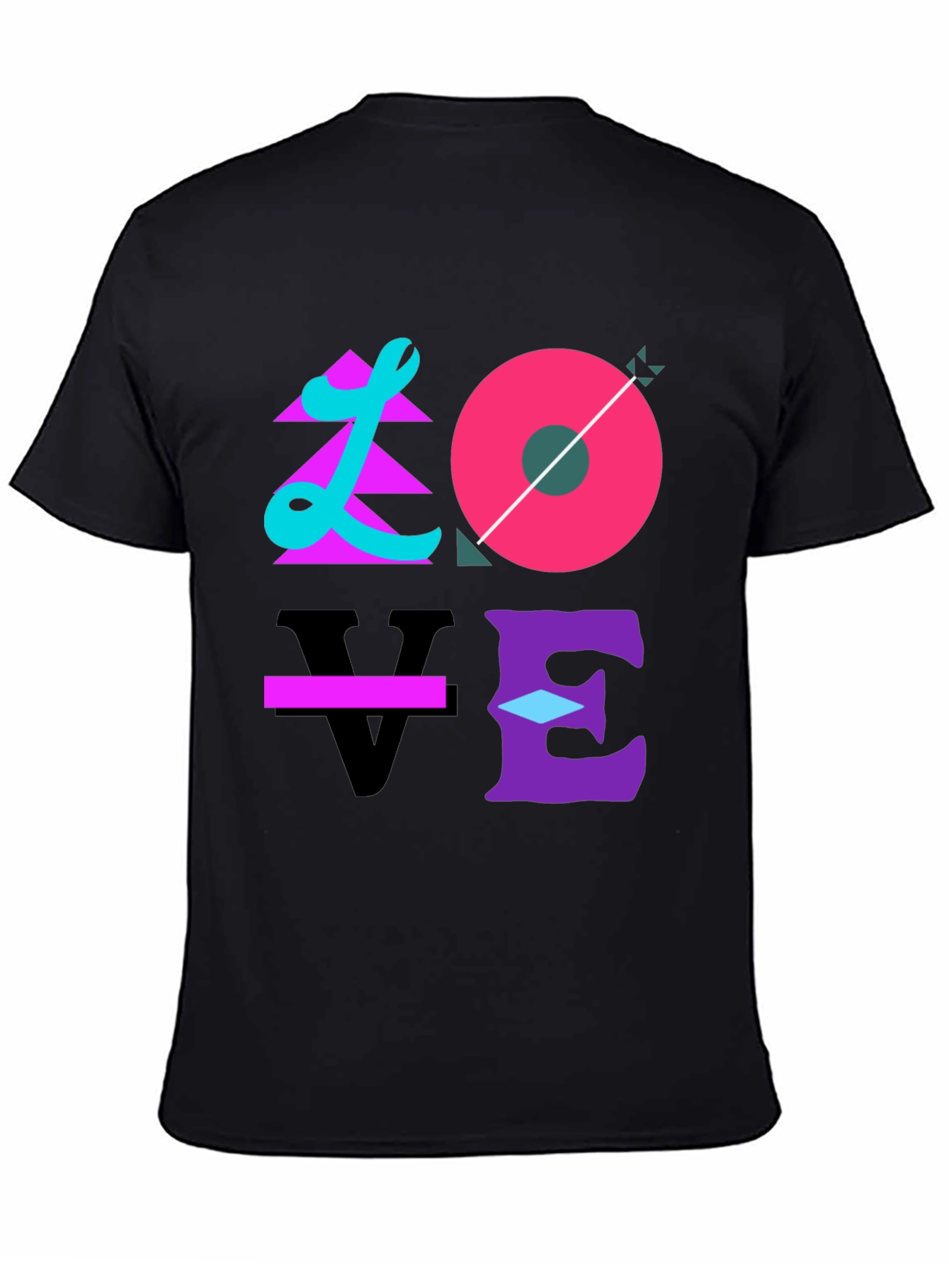 Camiseta Negra Love Diseño Artístico