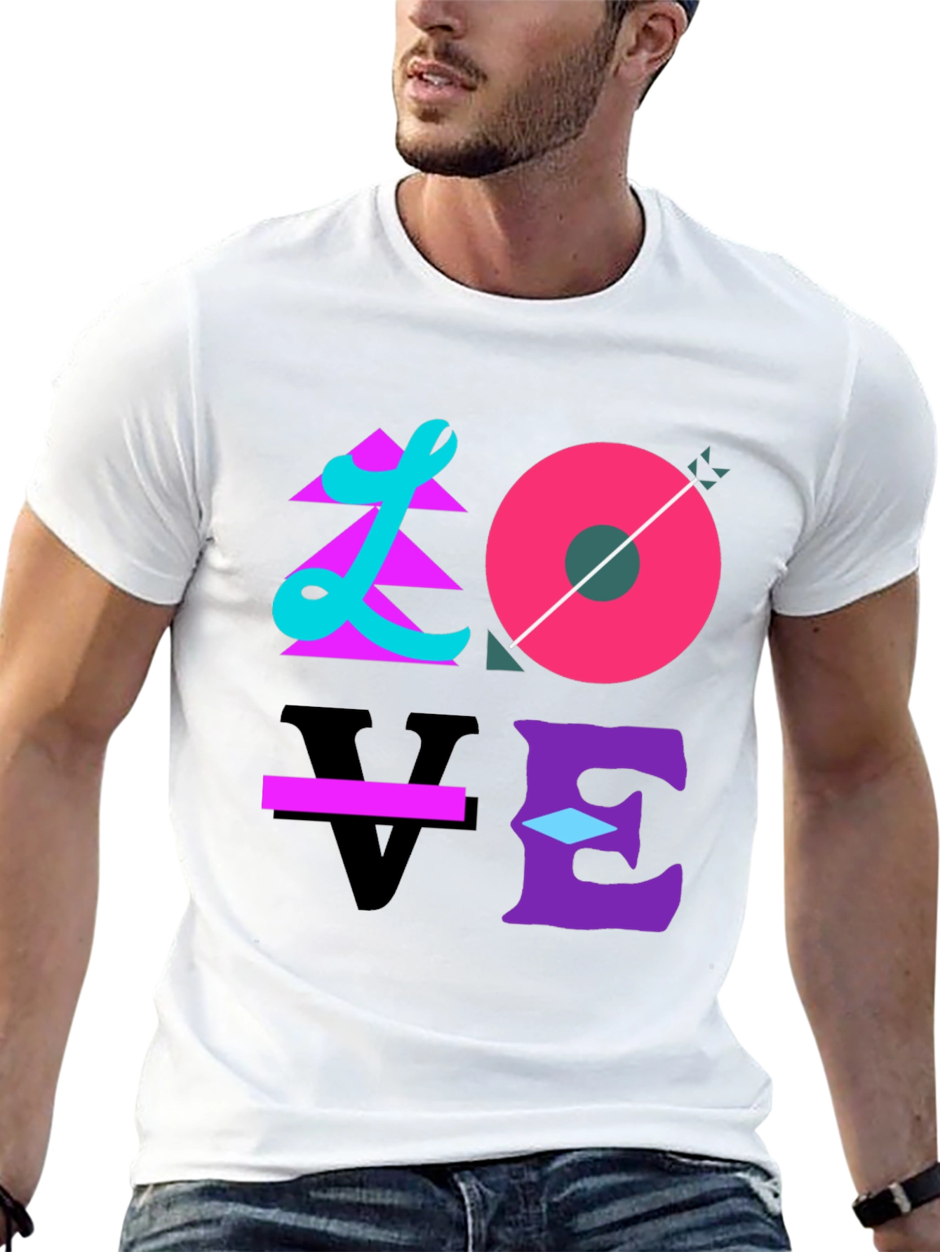 Camiseta Negra Love Diseño Artístico