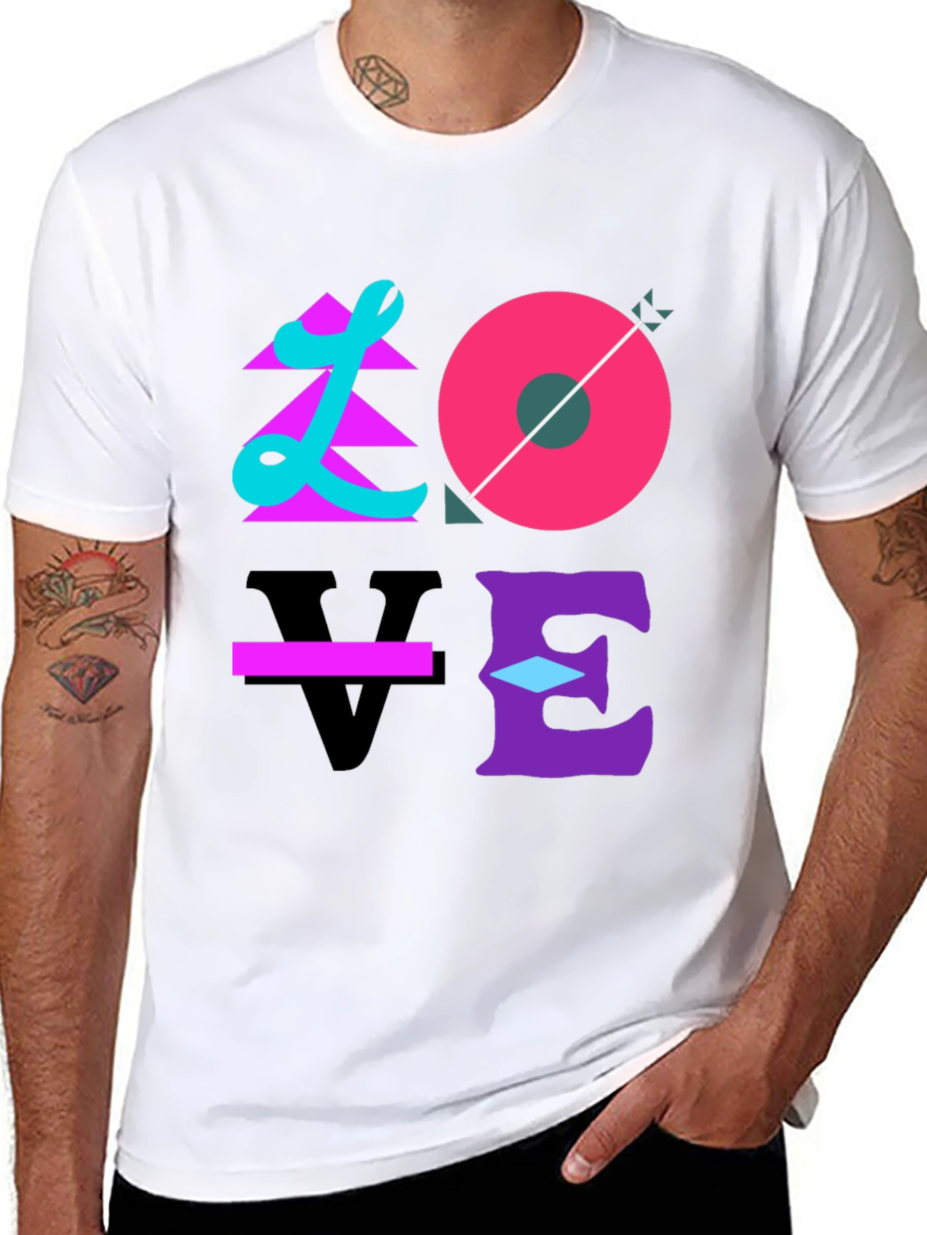 Camiseta Negra Love Diseño Artístico