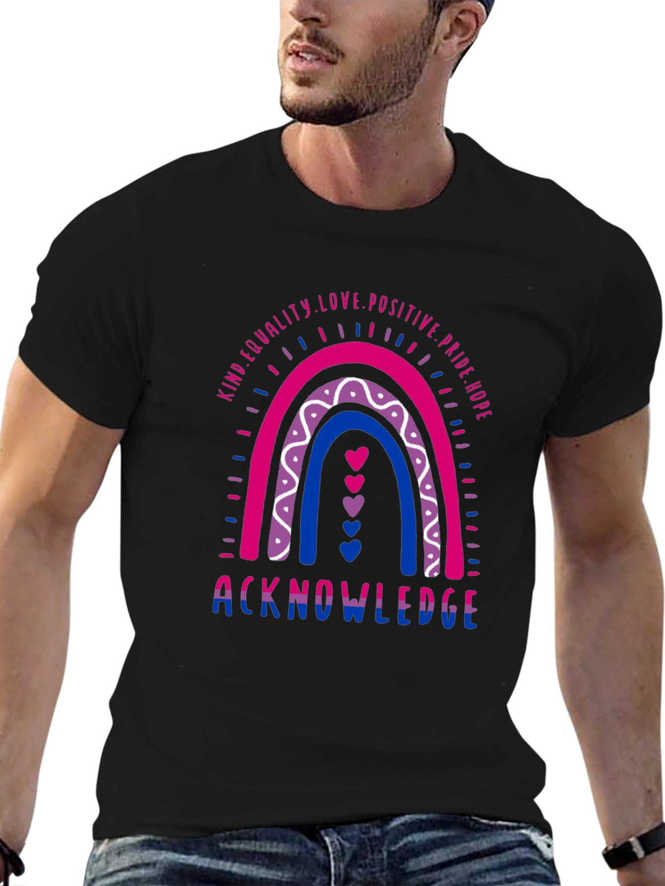 Camiseta Orgullo Bi Rainbow Acknowledge