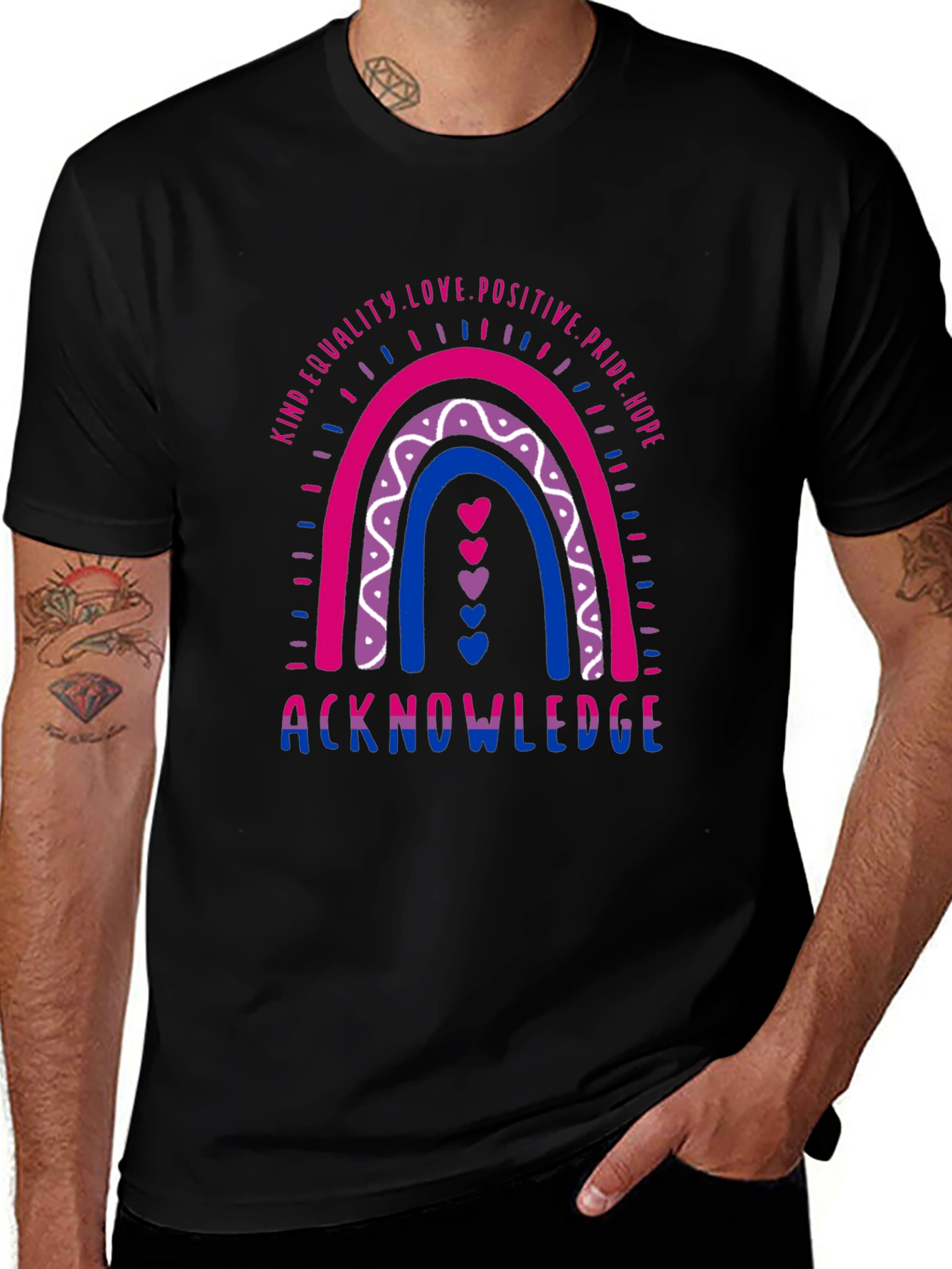 Camiseta Orgullo Bi Rainbow Acknowledge