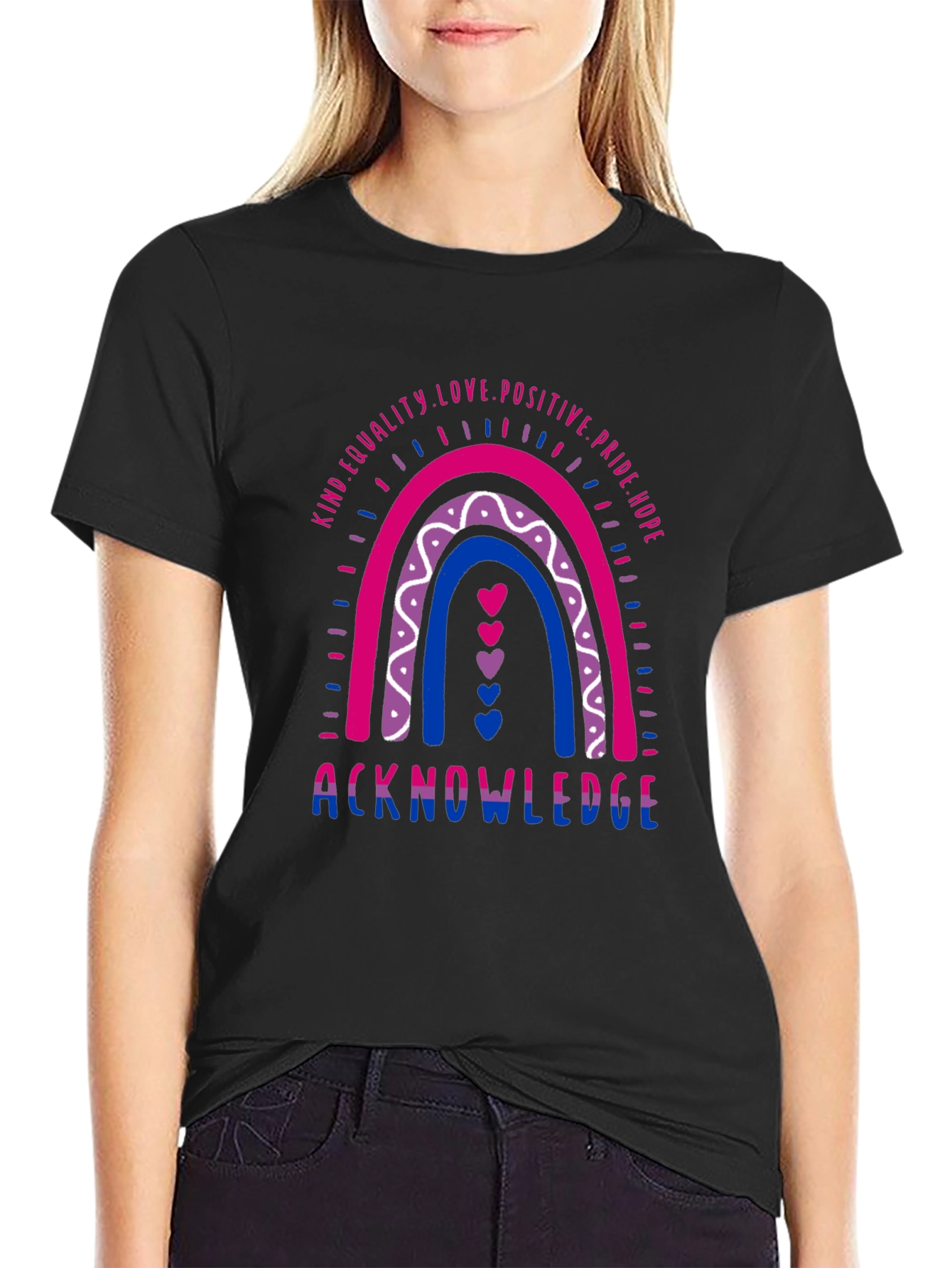 Camiseta Orgullo Bi Rainbow Acknowledge