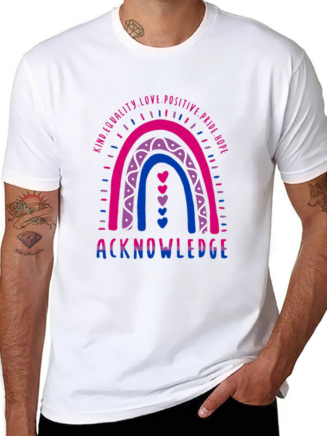 Camiseta Orgullo Bi Rainbow Acknowledge