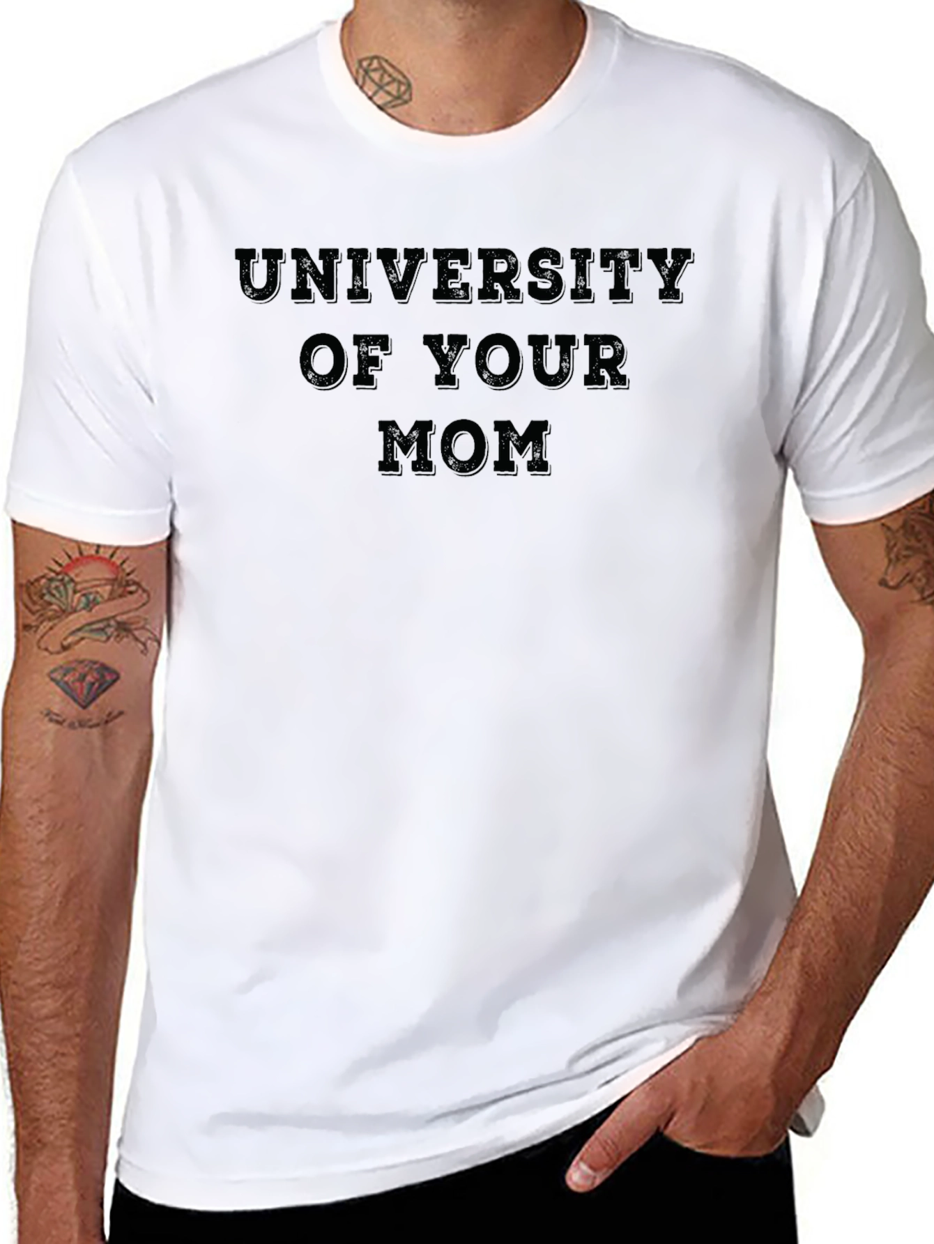Camiseta Negra Humorística: University of Your Mom