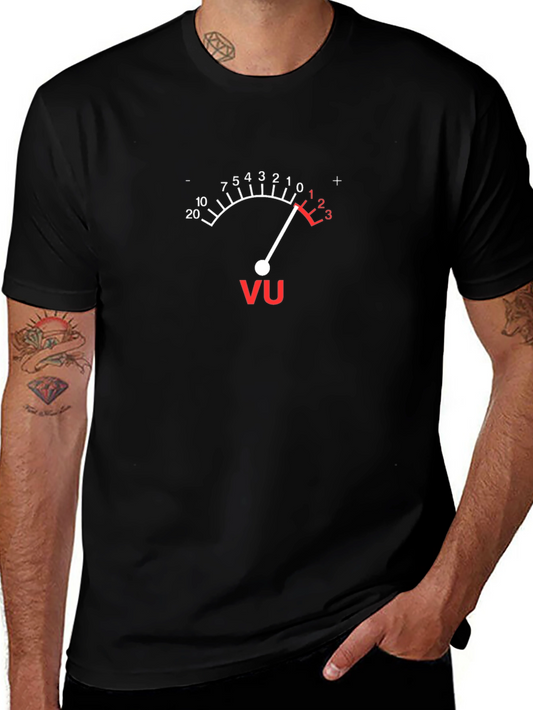 Camiseta Negra Medidor VU Analógico Música