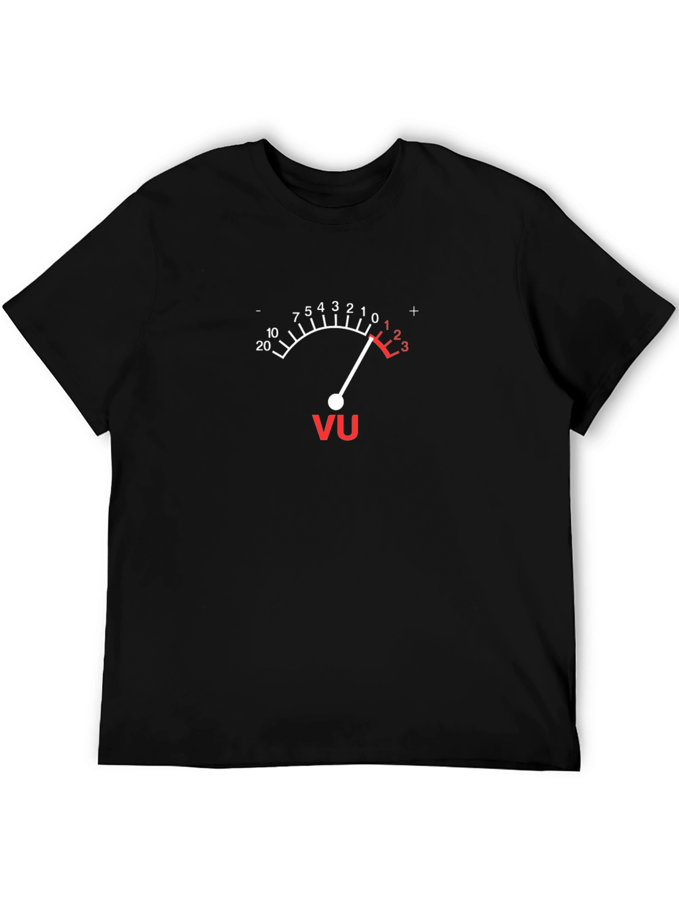 Camiseta Negra Medidor VU Analógico Música