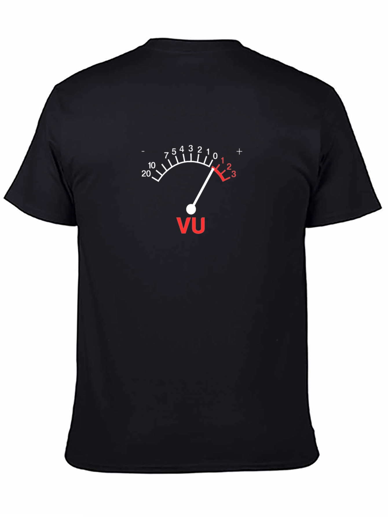 Camiseta Negra Medidor VU Analógico Música