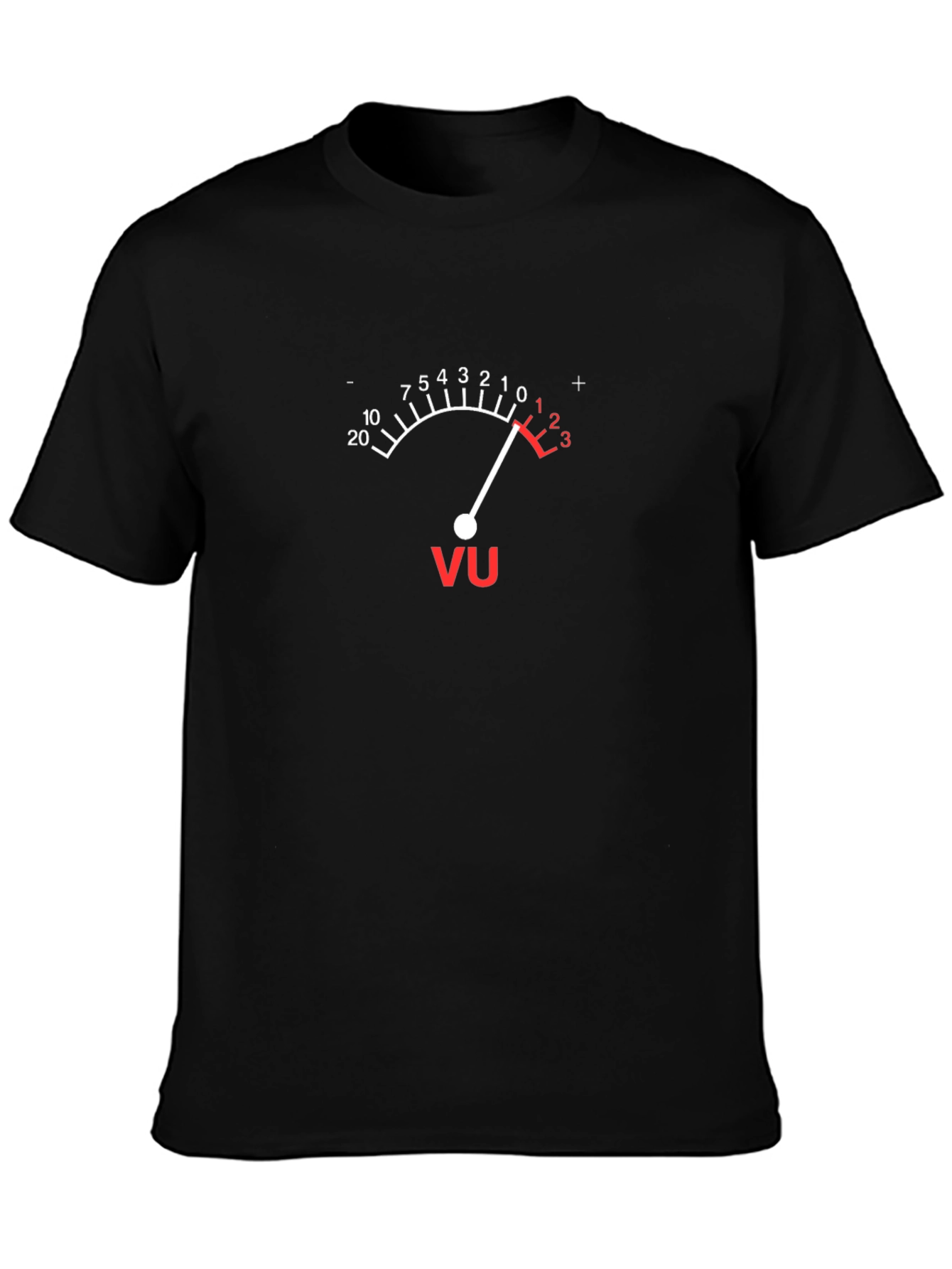Camiseta Negra Medidor VU Analógico Música