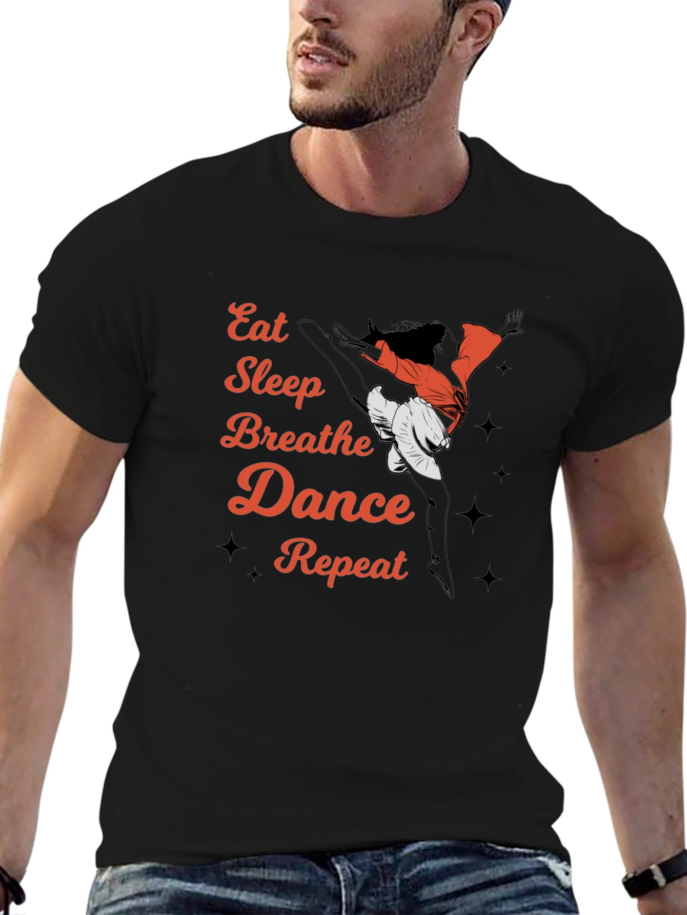 Camiseta Negra Eat Sleep Breathe Dance Repeat