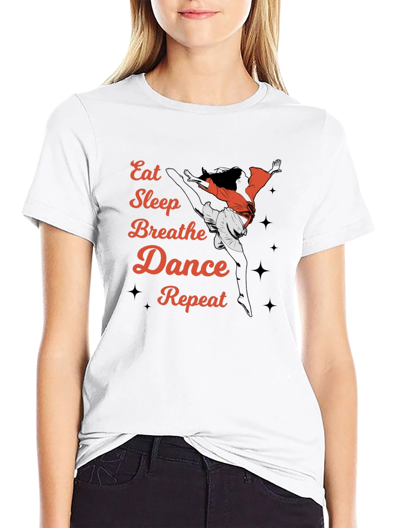 Camiseta Negra Eat Sleep Breathe Dance Repeat