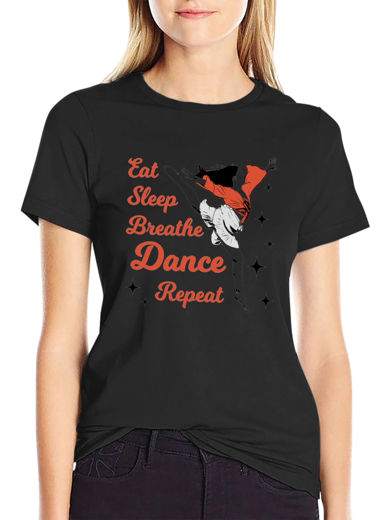 Camiseta Negra Eat Sleep Breathe Dance Repeat