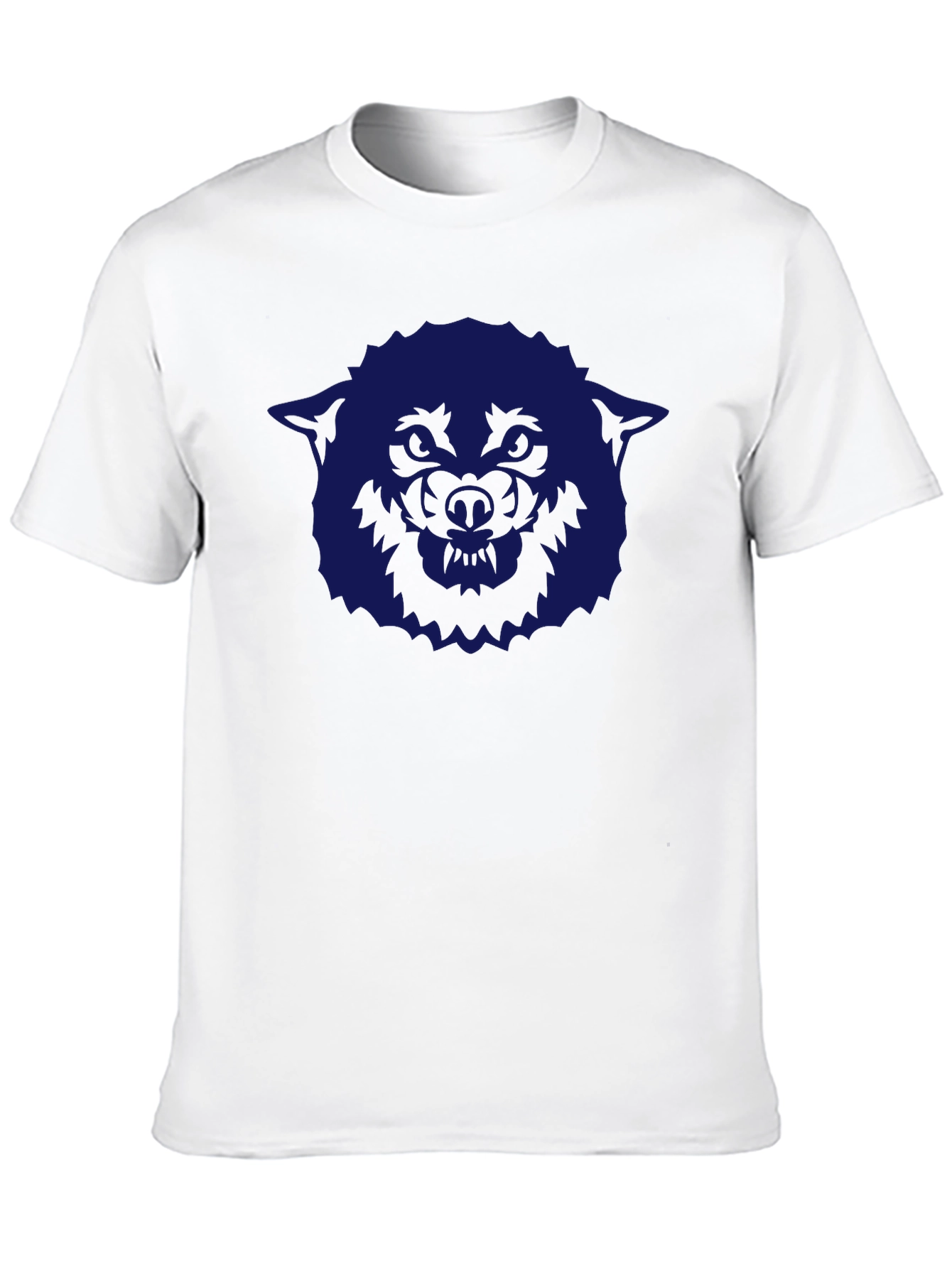 Camiseta Negra con Diseño de Lobo Azul