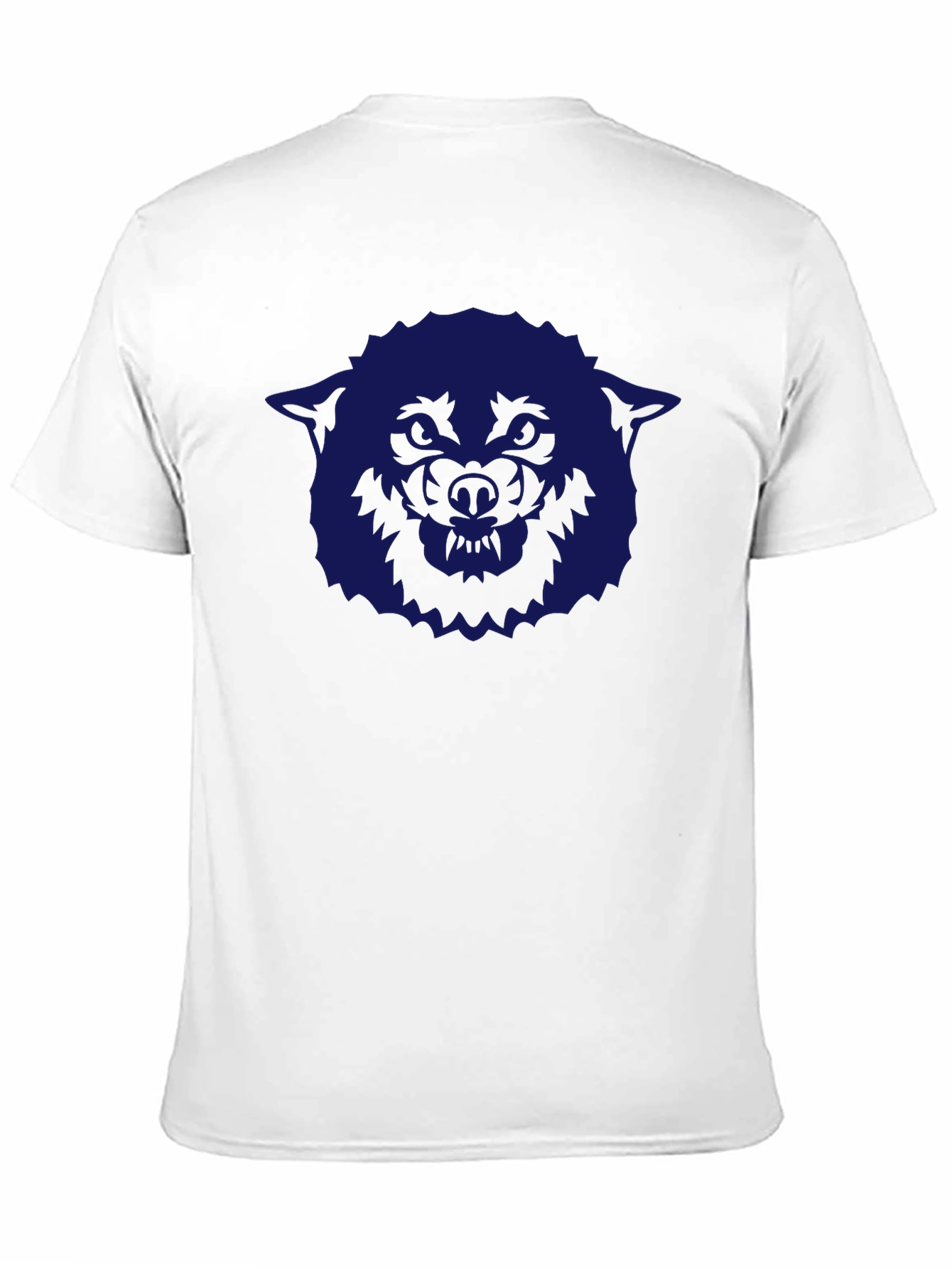 Camiseta Negra con Diseño de Lobo Azul