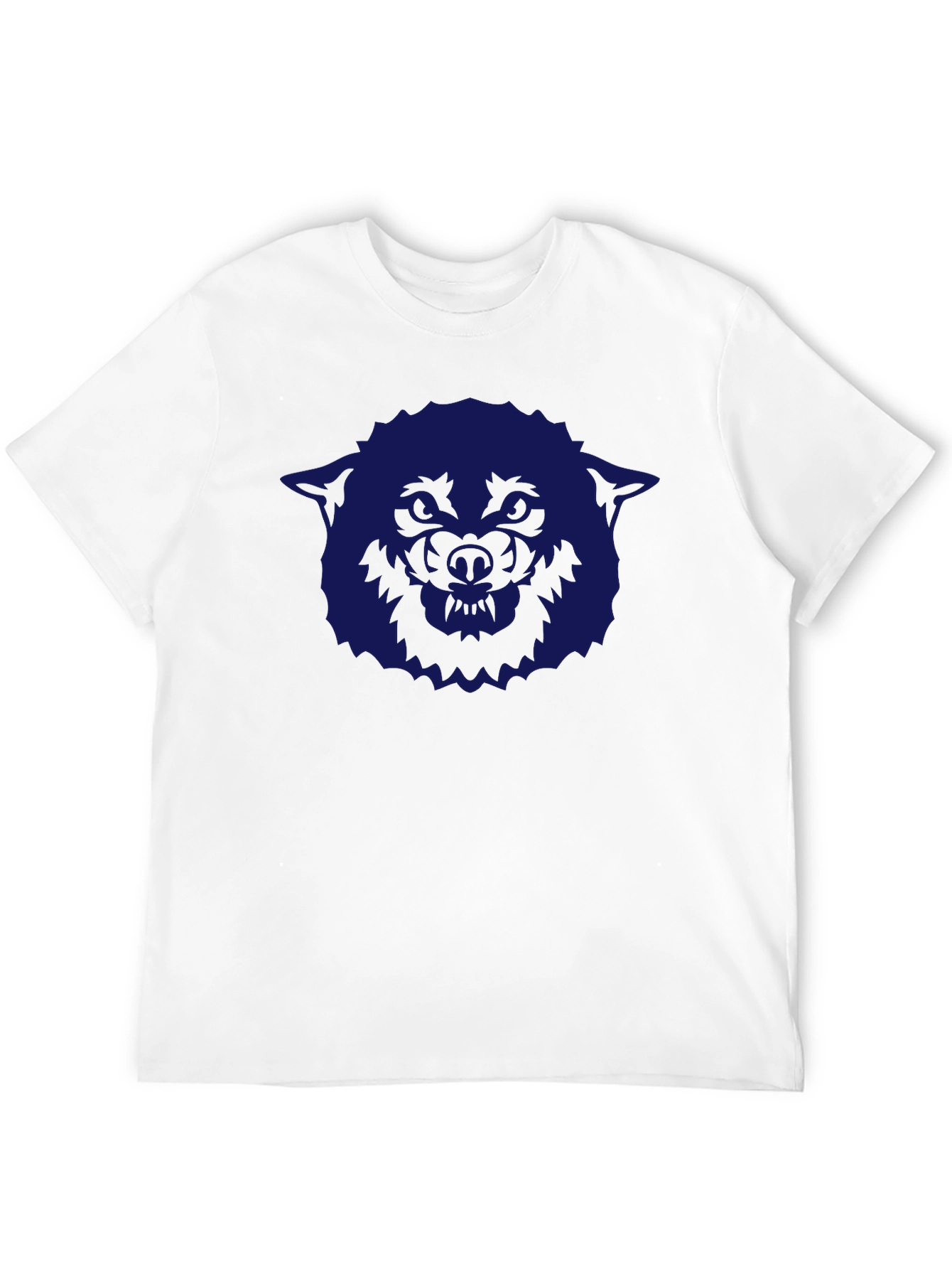 Camiseta Negra con Diseño de Lobo Azul