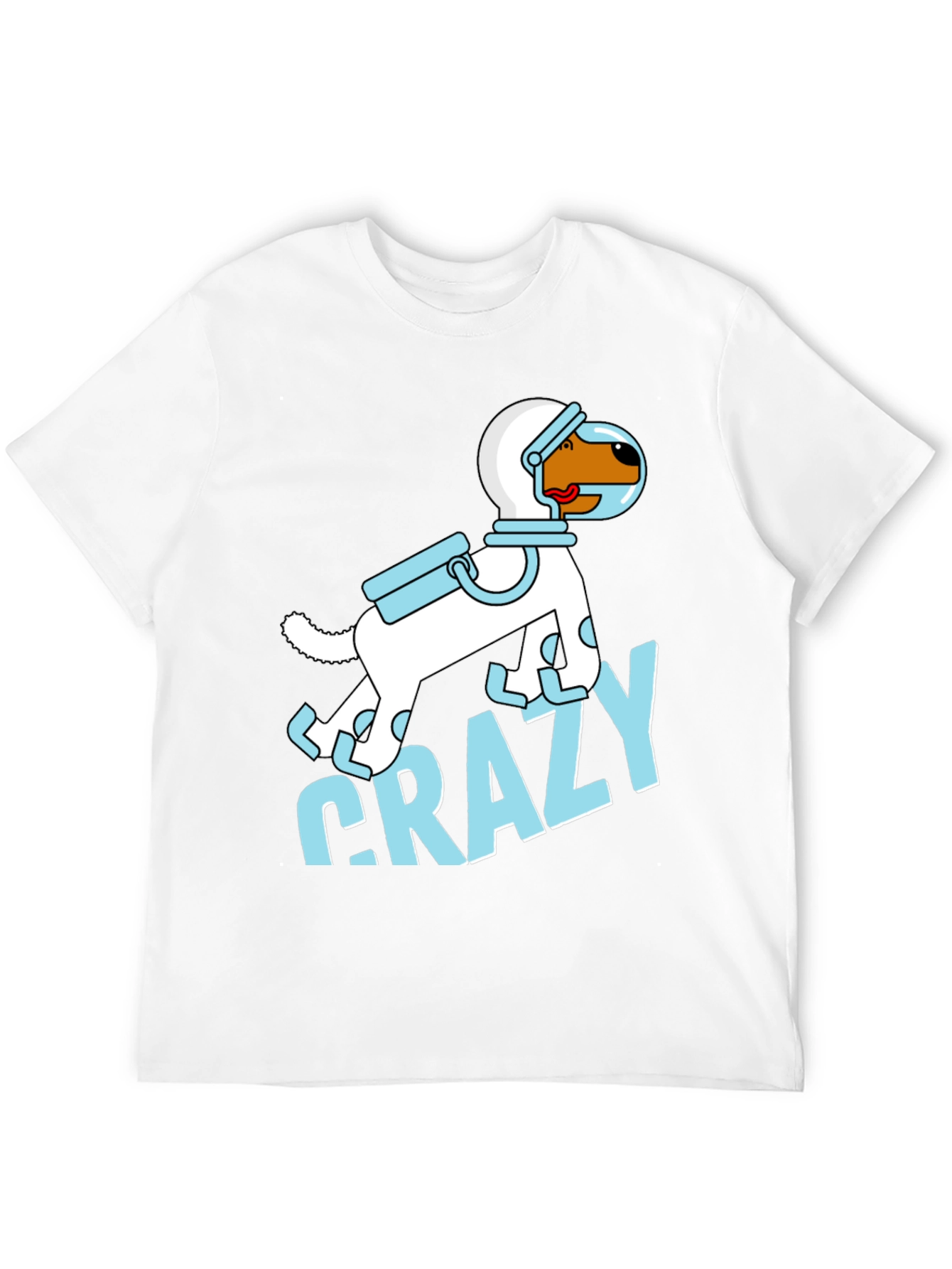 Camiseta Negra con Diseño de Perro Astronauta Loco