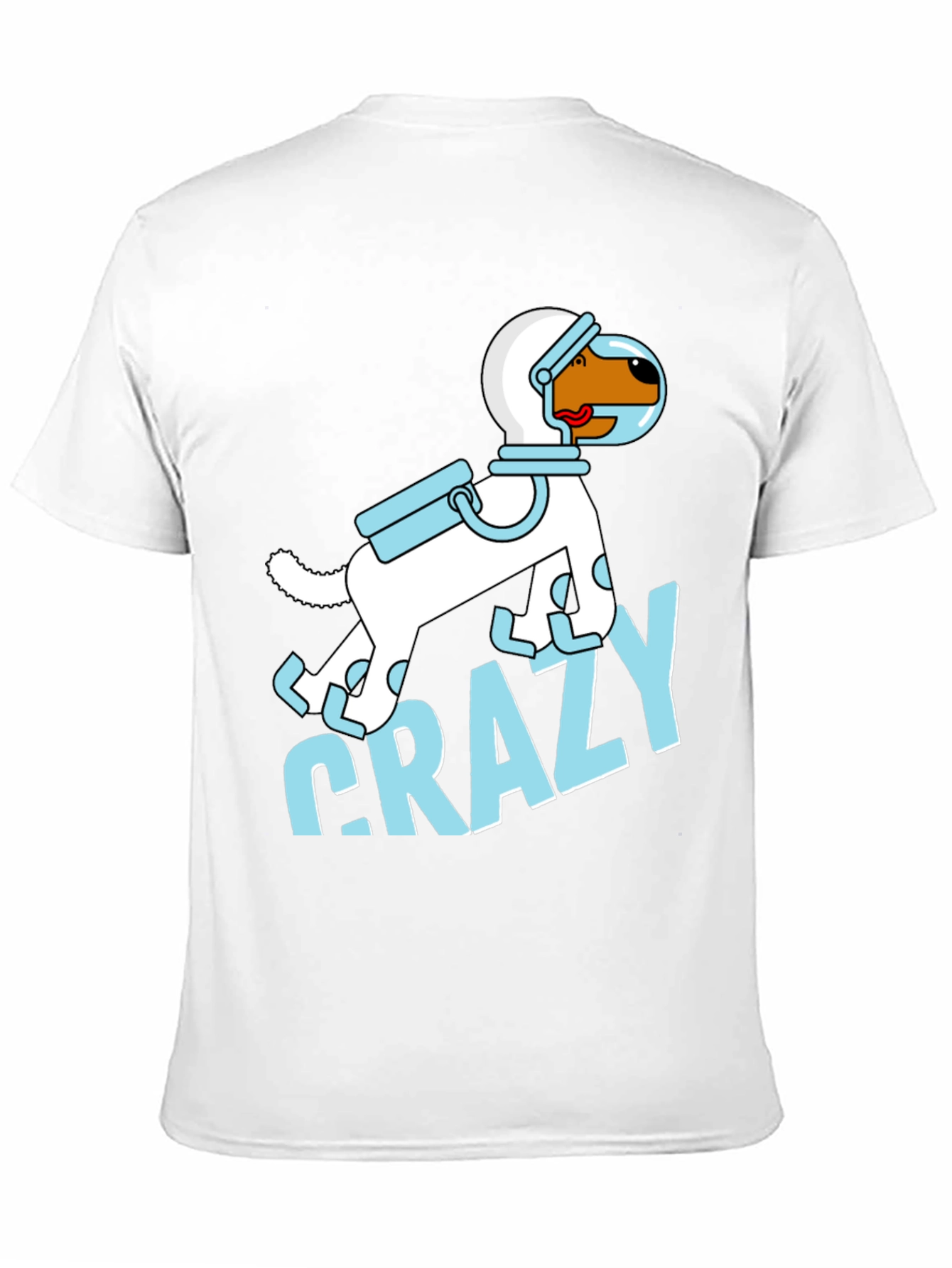 Camiseta Negra con Diseño de Perro Astronauta Loco