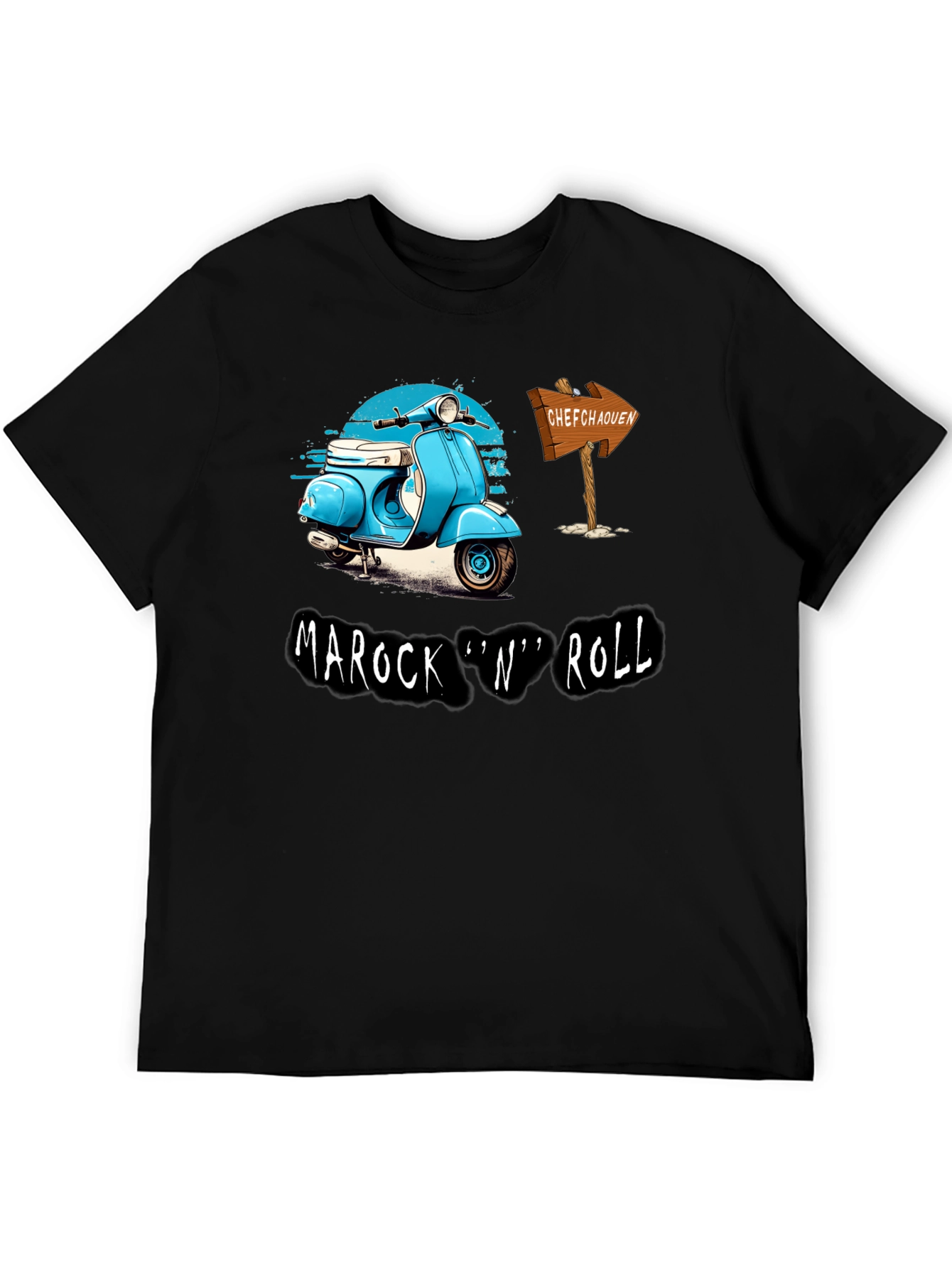 Camiseta Hombre Negra Marock n Roll Scooter