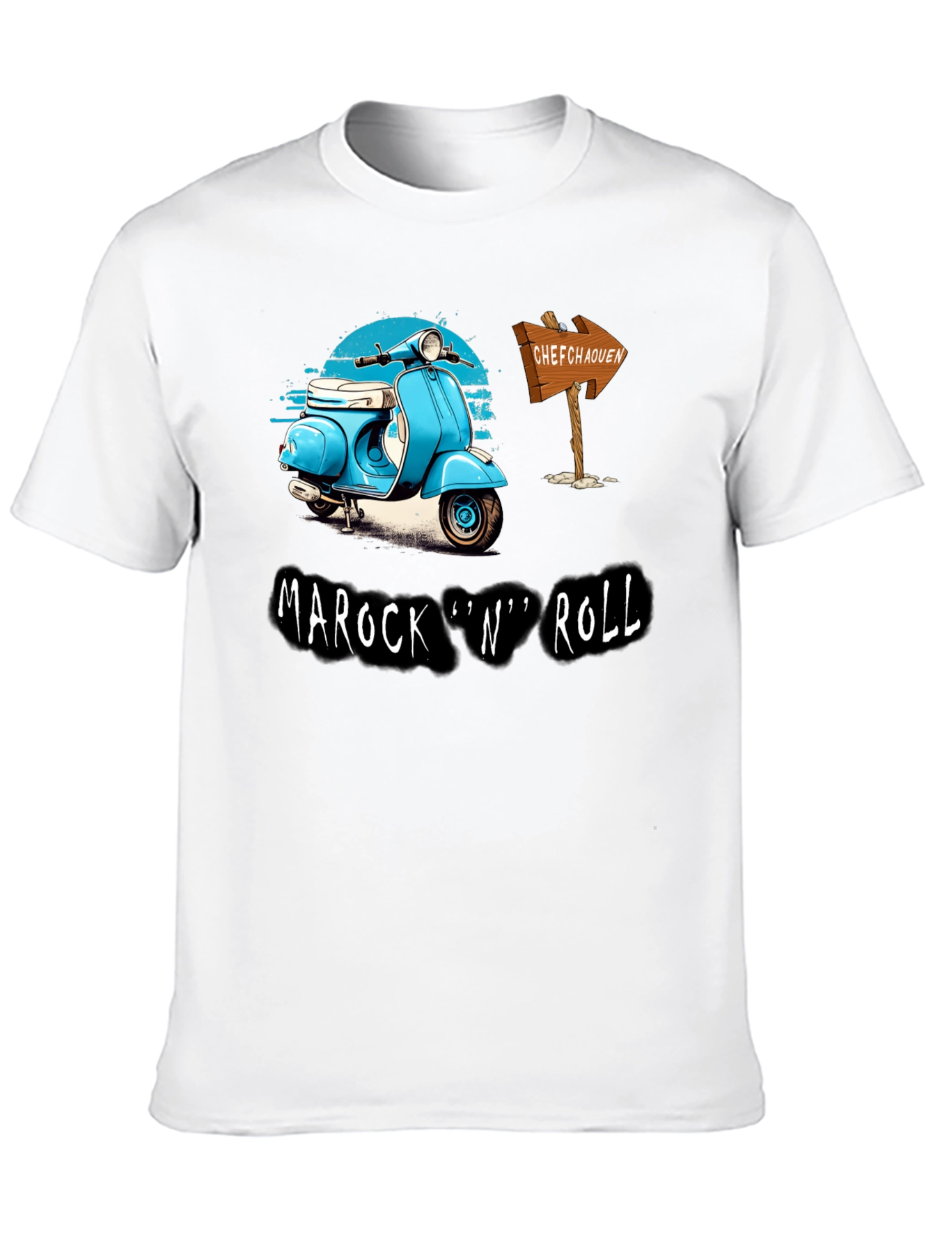 Camiseta Hombre Negra Marock n Roll Scooter