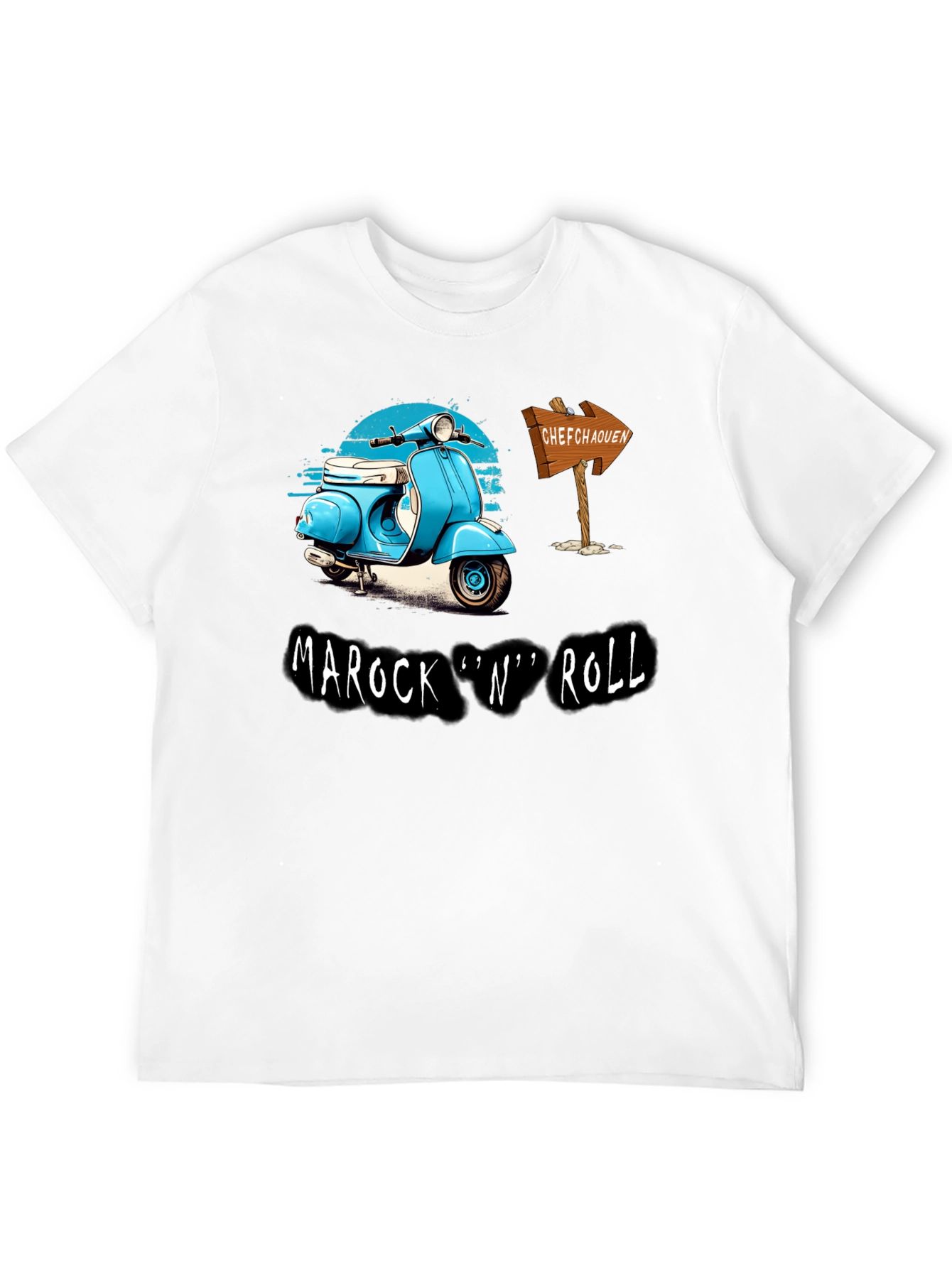 Camiseta Hombre Negra Marock n Roll Scooter