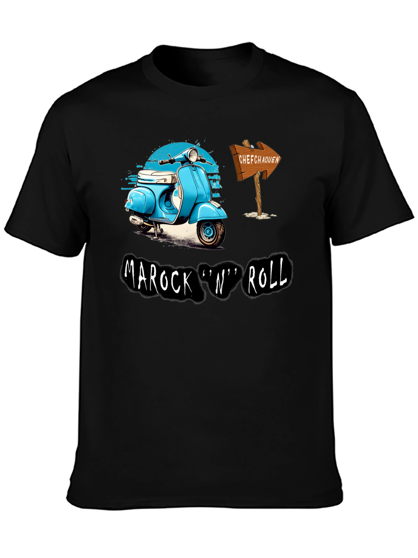 Camiseta Hombre Negra Marock n Roll Scooter