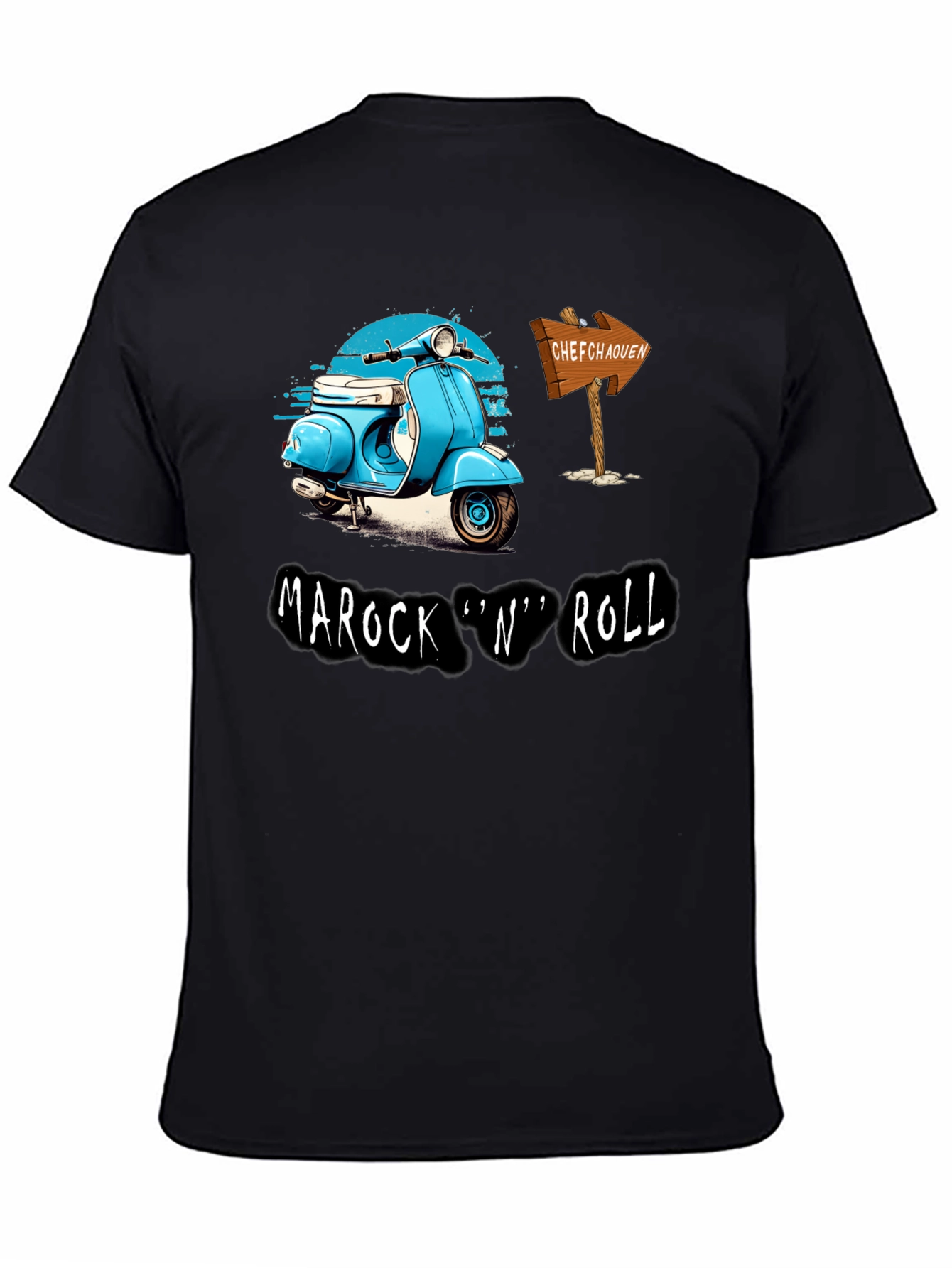 Camiseta Hombre Negra Marock n Roll Scooter