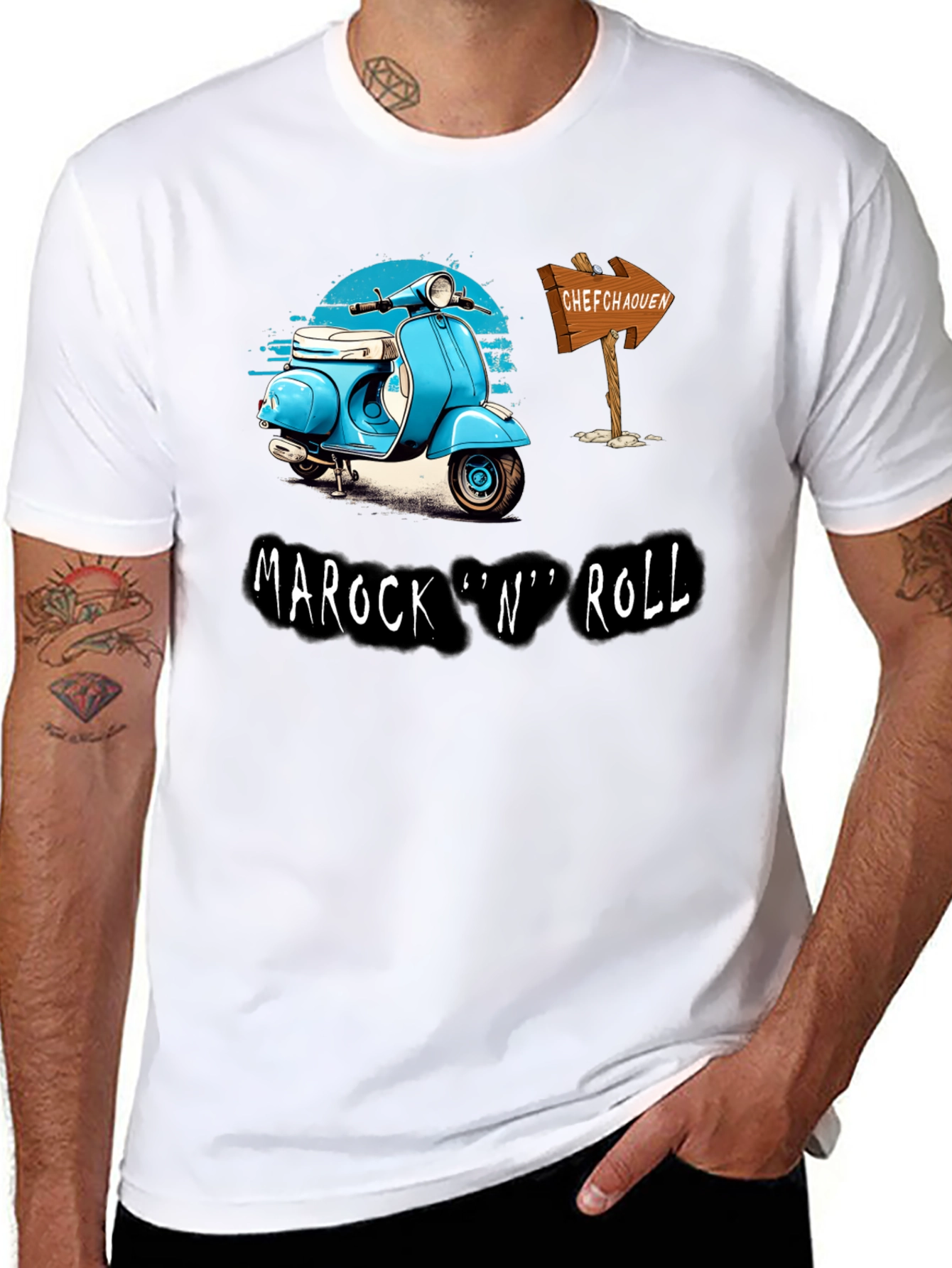 Camiseta Hombre Negra Marock n Roll Scooter