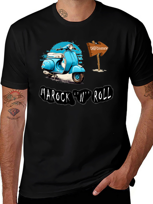 Camiseta Hombre Negra Marock n Roll Scooter