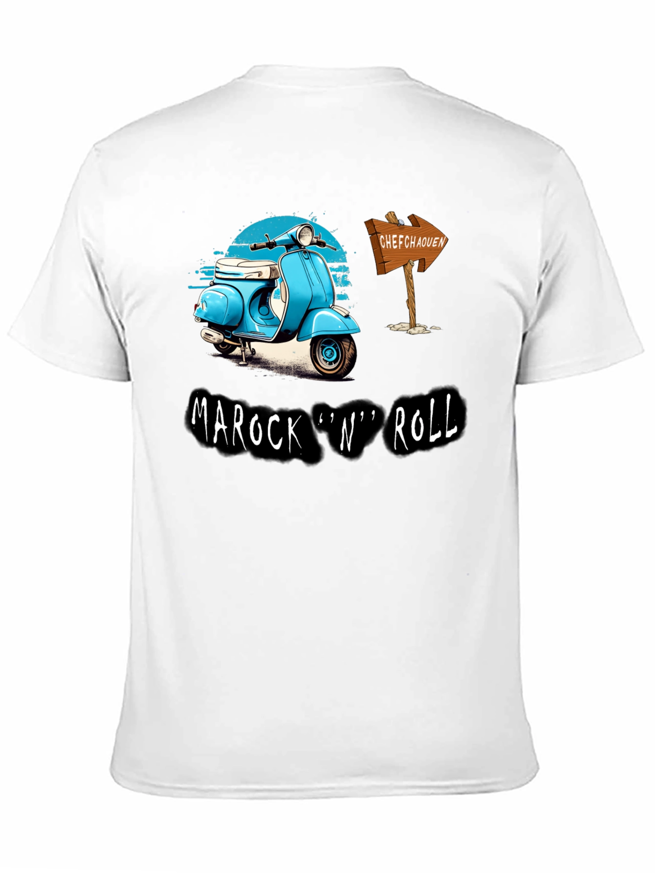 Camiseta Hombre Negra Marock n Roll Scooter