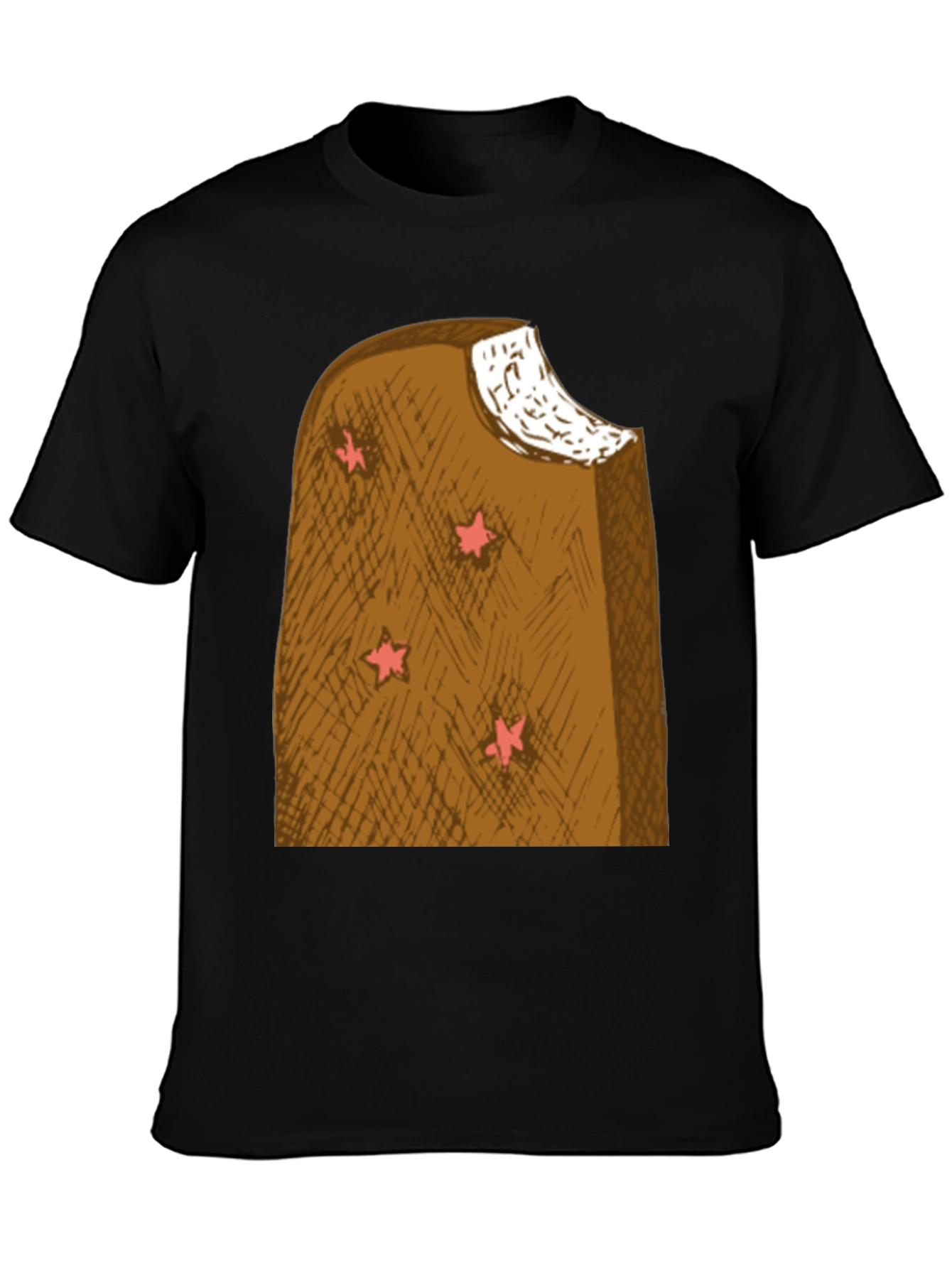 Camiseta Negra con Diseño Helado Estrella