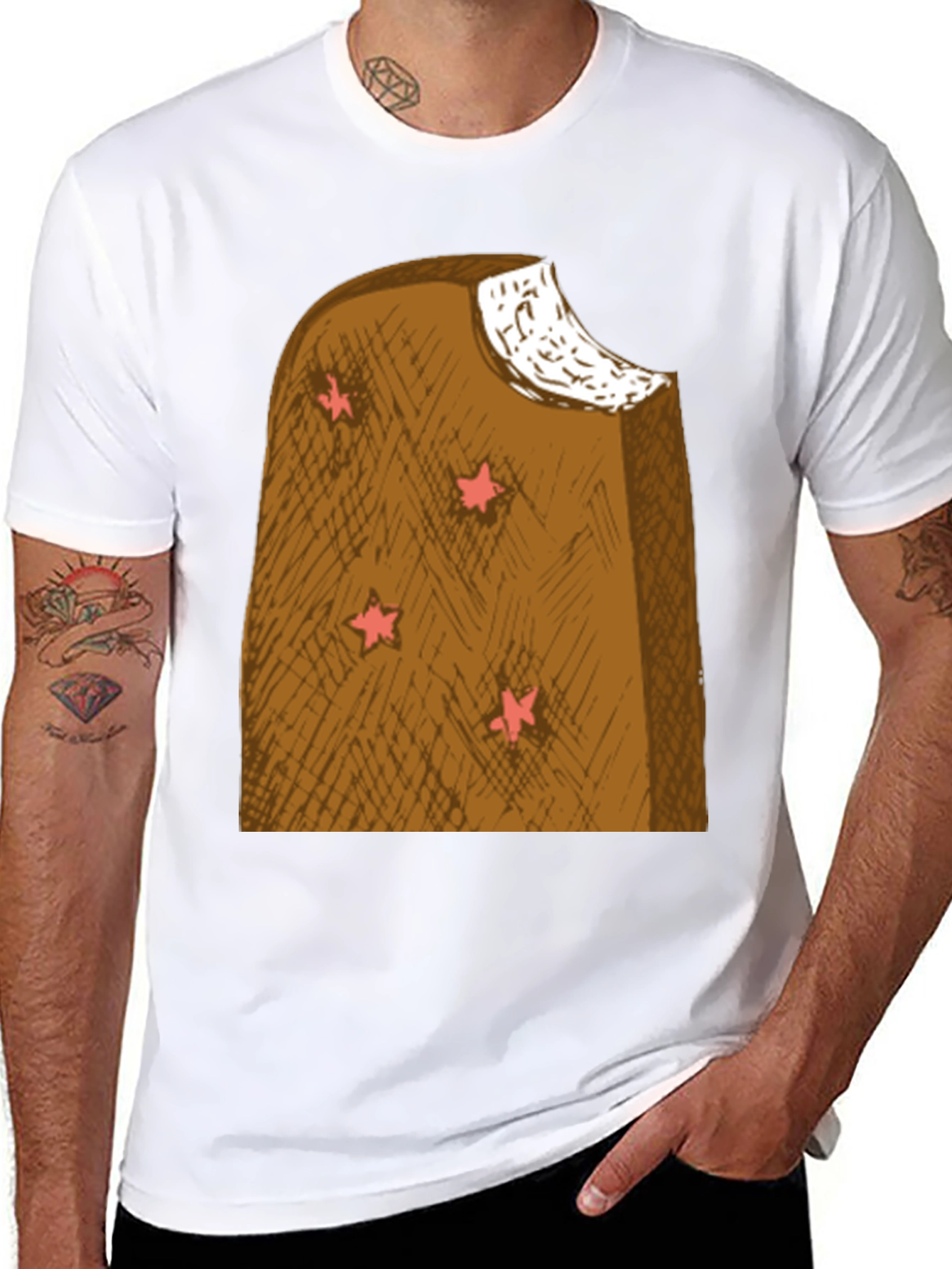 Camiseta Negra con Diseño Helado Estrella