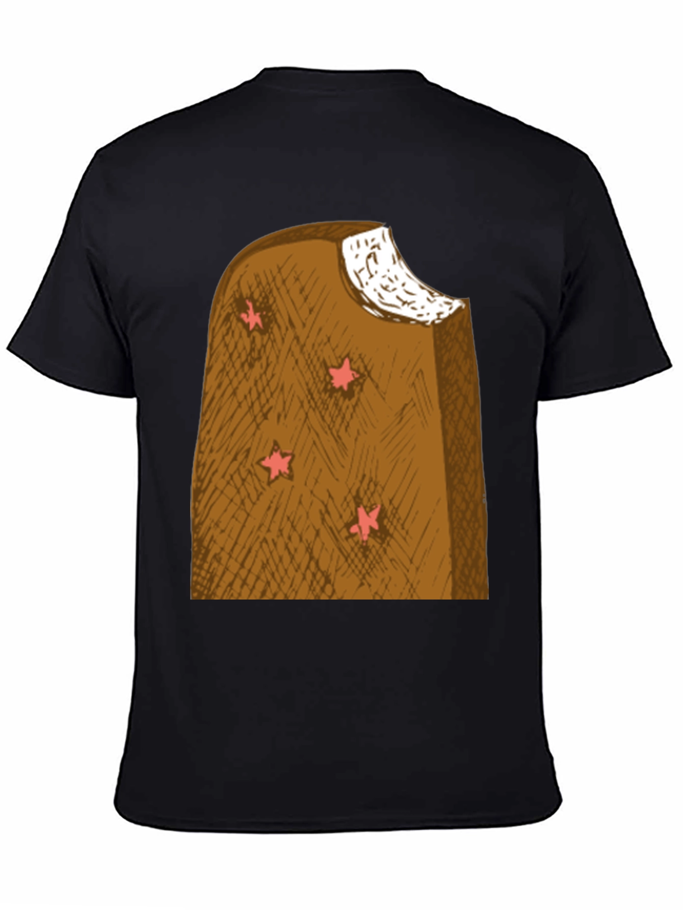 Camiseta Negra con Diseño Helado Estrella