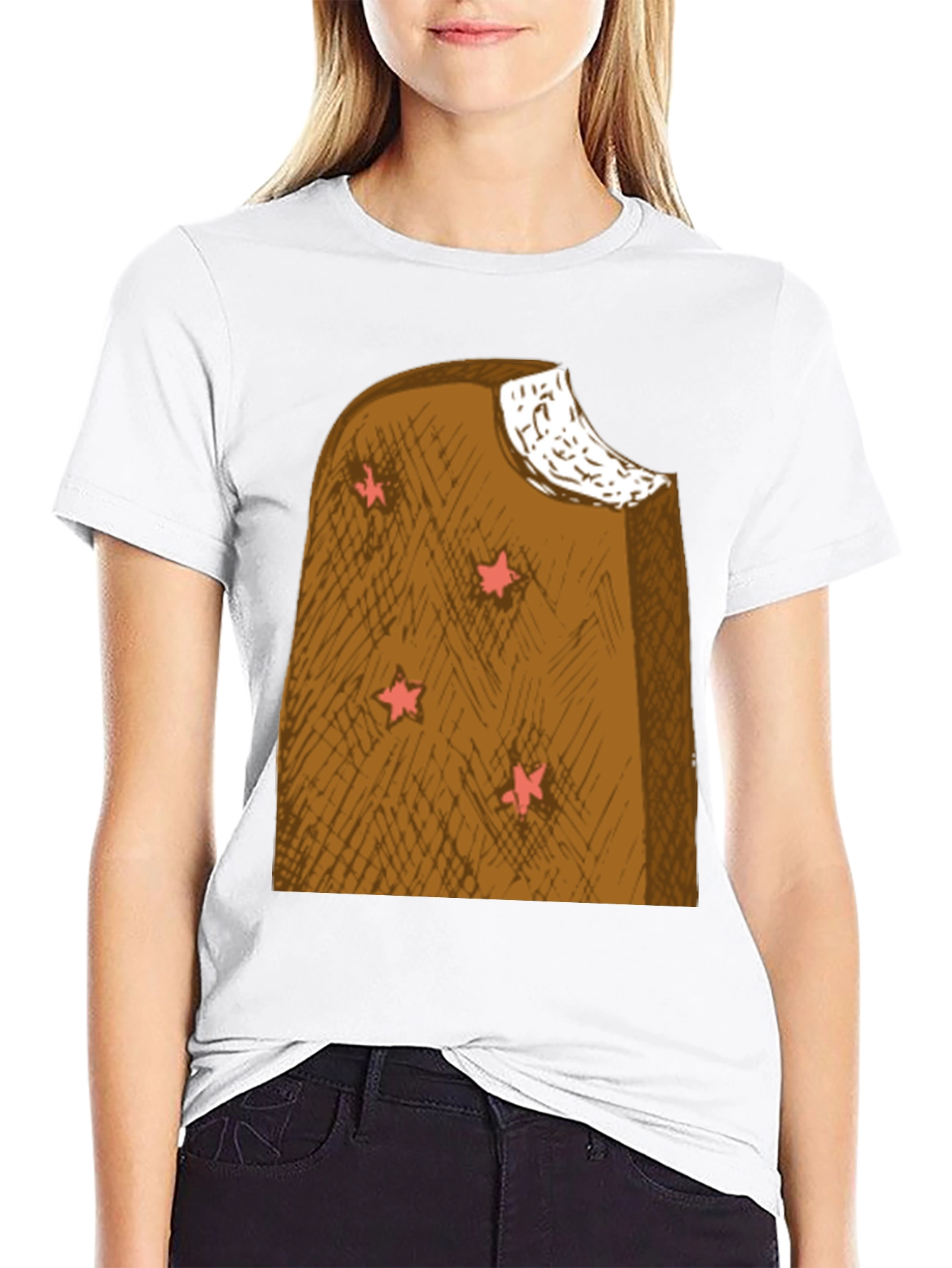 Camiseta Negra con Diseño Helado Estrella