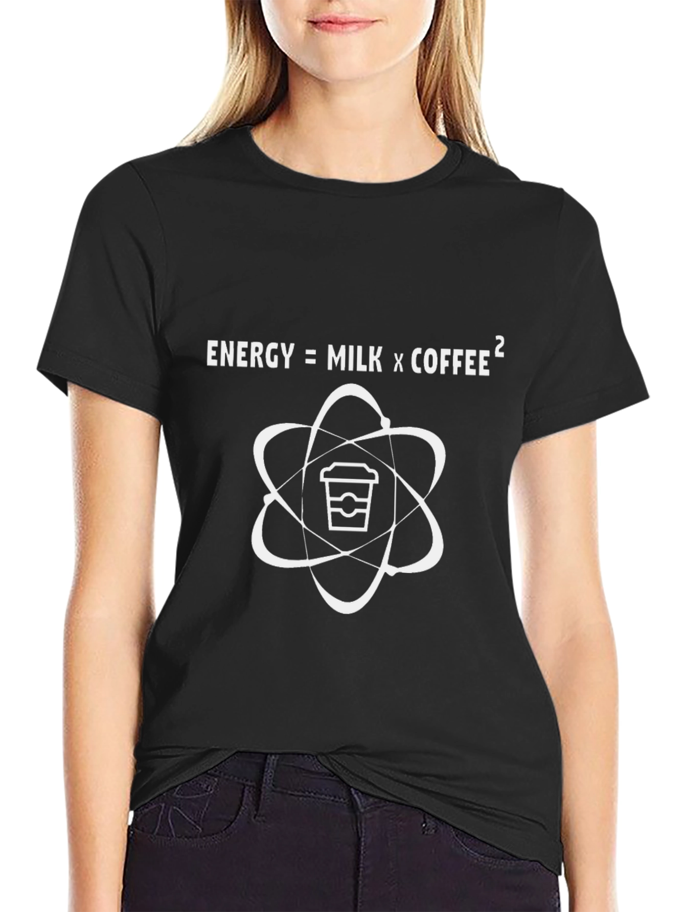 Camiseta Negra con Fórmula de Energía de Café