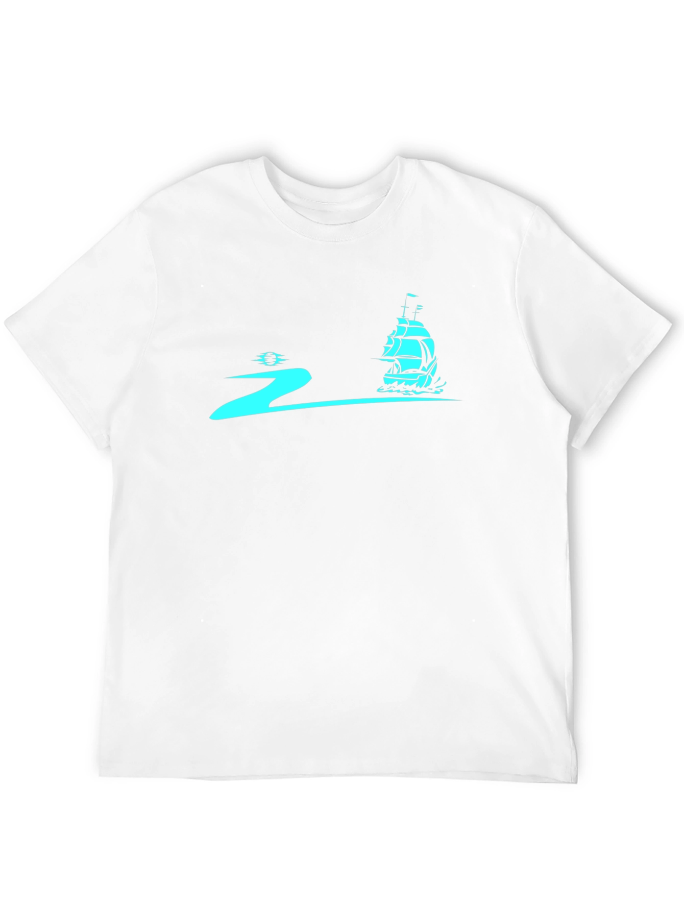 Camiseta Negra con Diseño Náutico Azul