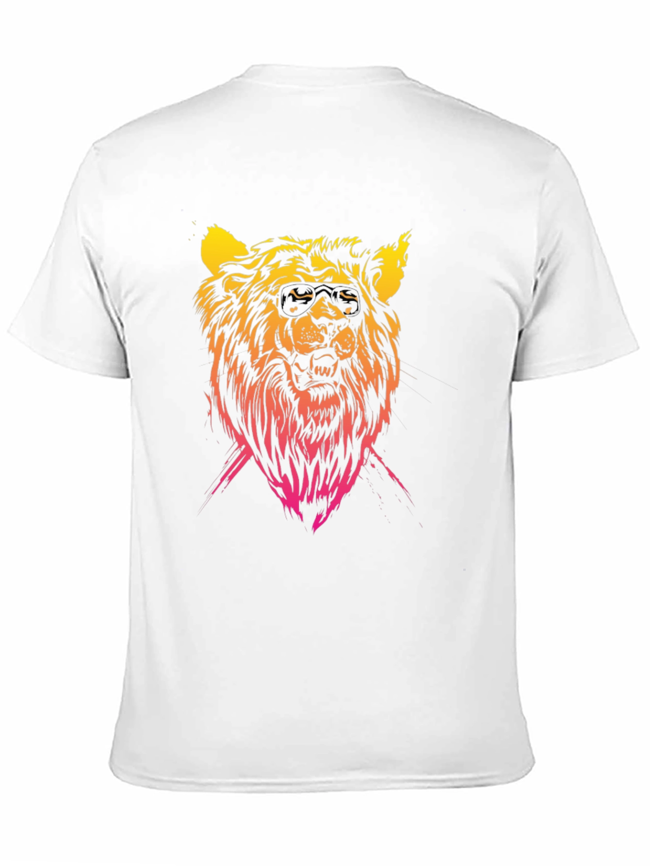 Camiseta Negra con León Degradado