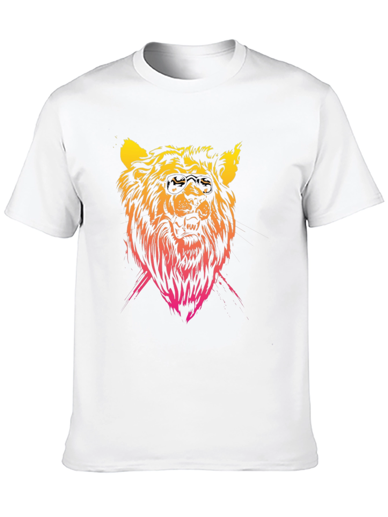 Camiseta Negra con León Degradado