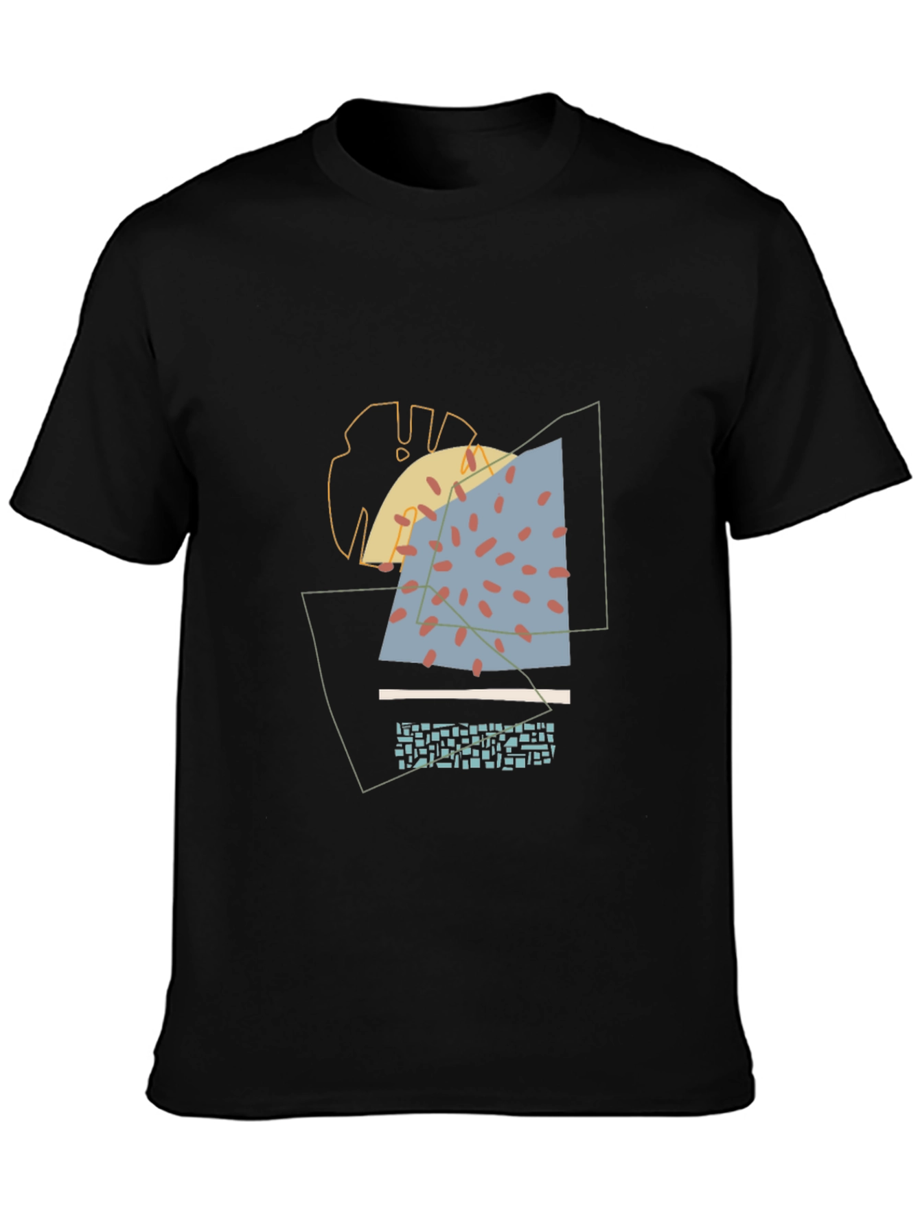 Camiseta Negra Diseño Abstracto Moderno para Hombre