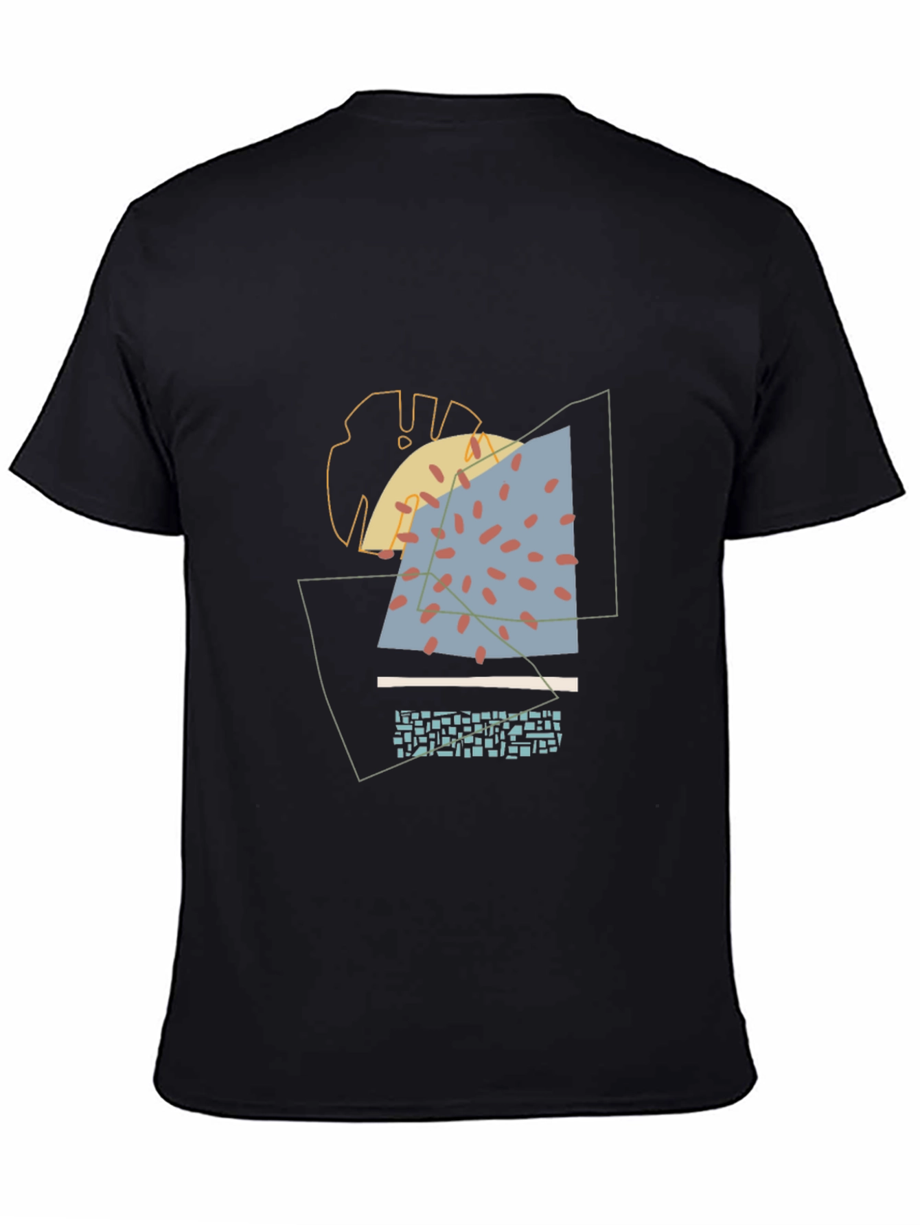 Camiseta Negra Diseño Abstracto Moderno para Hombre