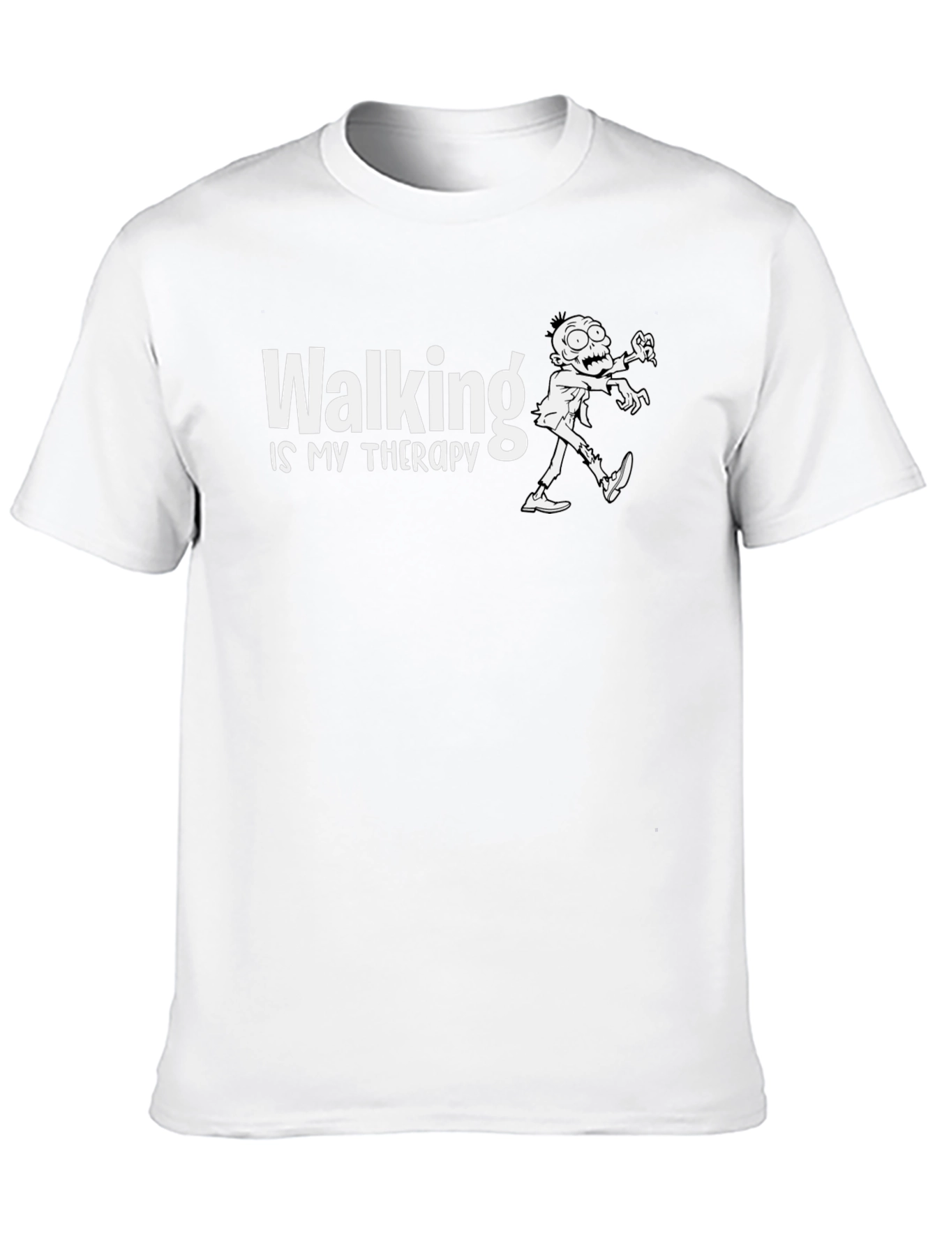 Camiseta Negra Walking is my Therapy Zombie