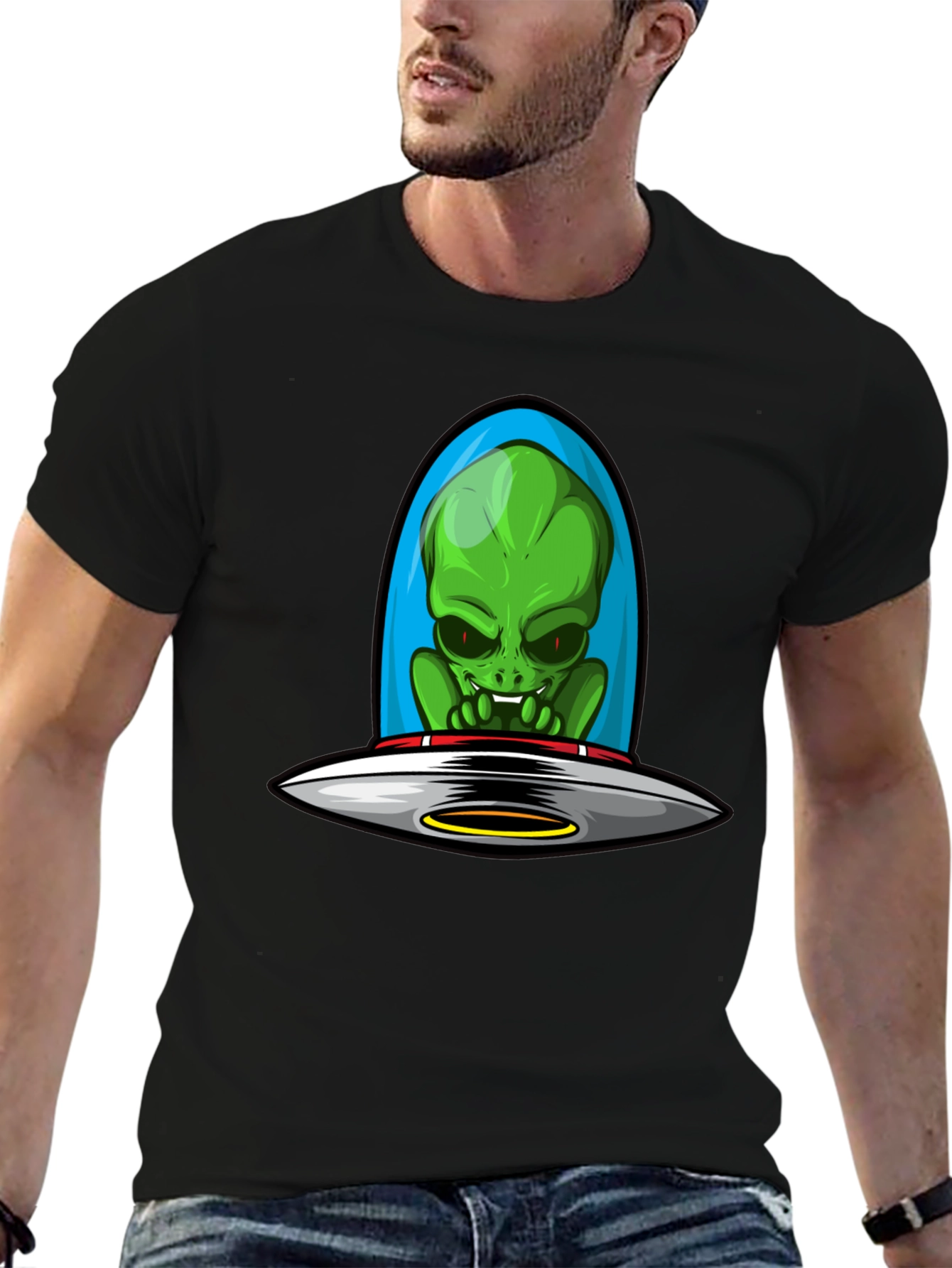 Camiseta Hombre Alienígena en OVNI - Diseño Único