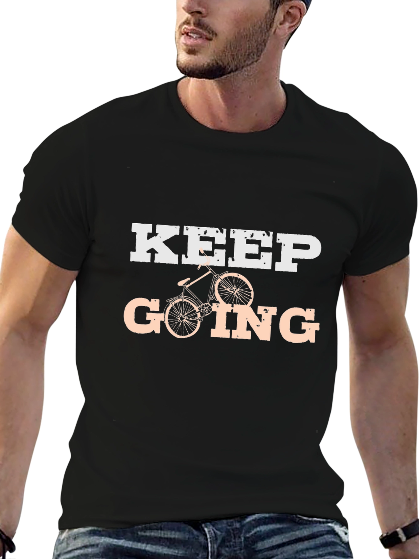 Camiseta Negra KEEP GOING para Ciclismo
