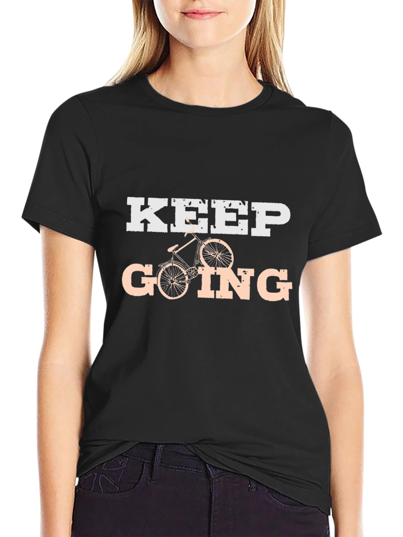 Camiseta Negra KEEP GOING para Ciclismo