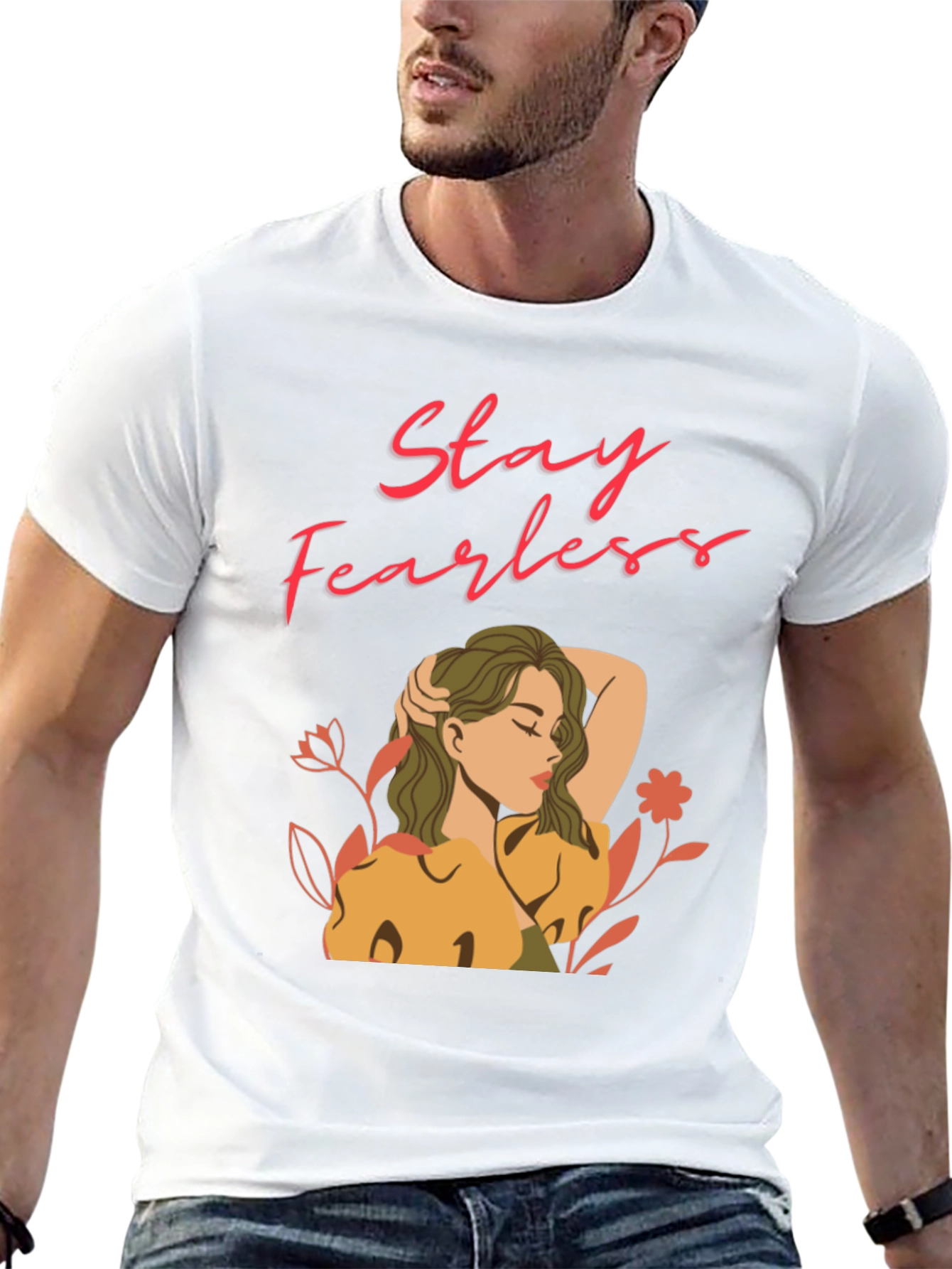Camiseta Negra Stay Fearless para Mujer
