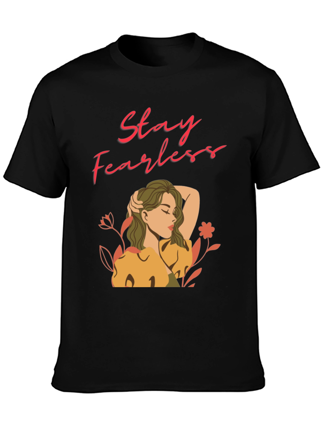 Camiseta Negra Stay Fearless para Mujer