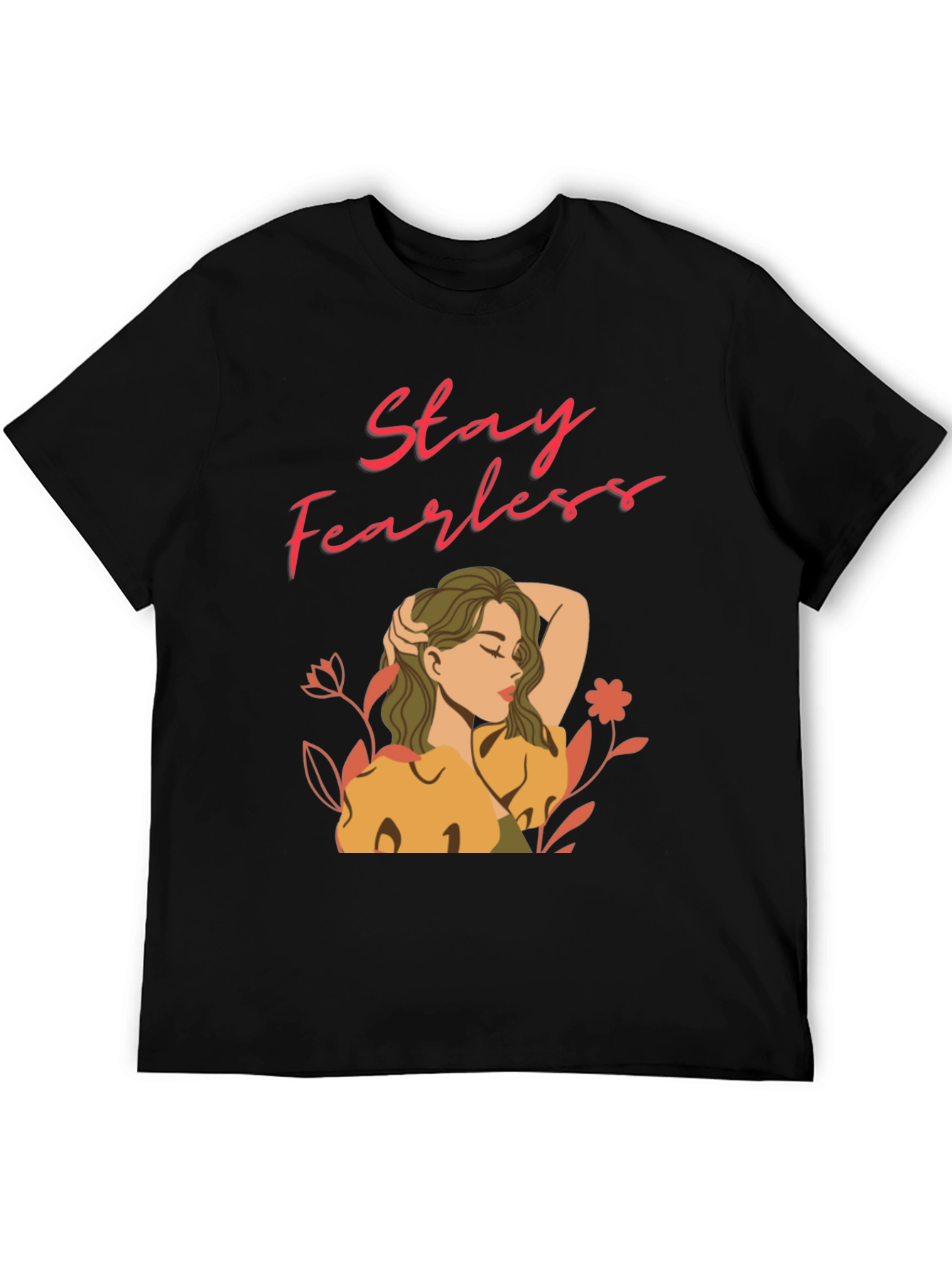 Camiseta Negra Stay Fearless para Mujer
