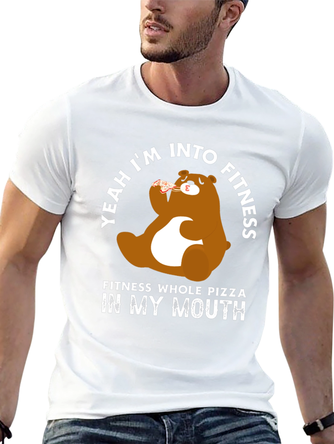 Camiseta Negra Oso Pizza Fitness