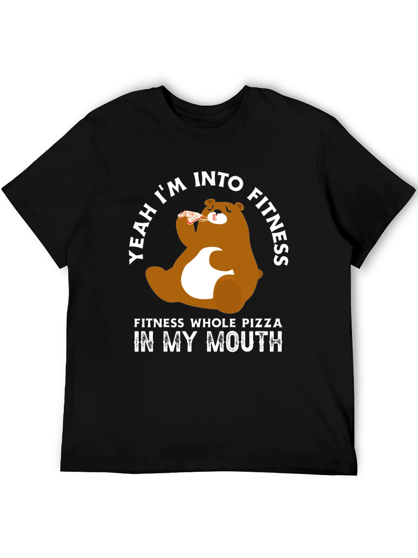 Camiseta Negra Oso Pizza Fitness